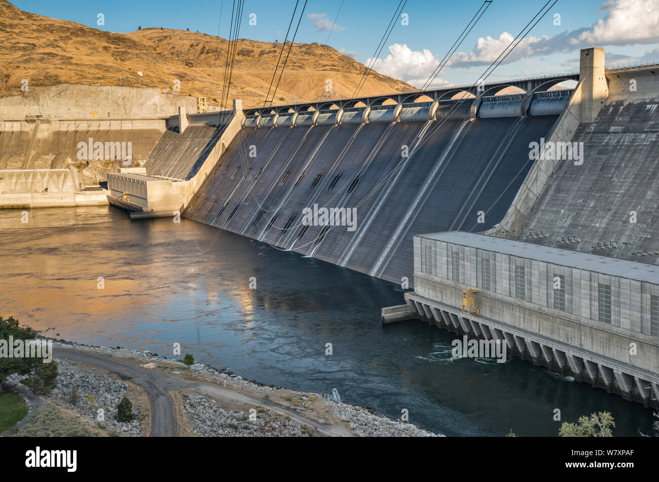 Grand Coulee Dam, Columbia River, Stadt Grand Coulee, Washington State, USA Stockfoto