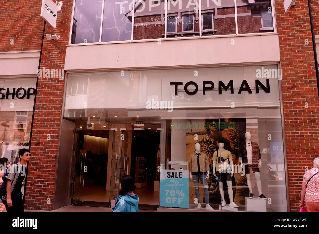 Topman Einzelhandelsgeschäft in Stadt Canterbury East Kent uk august 2019 Stockfoto