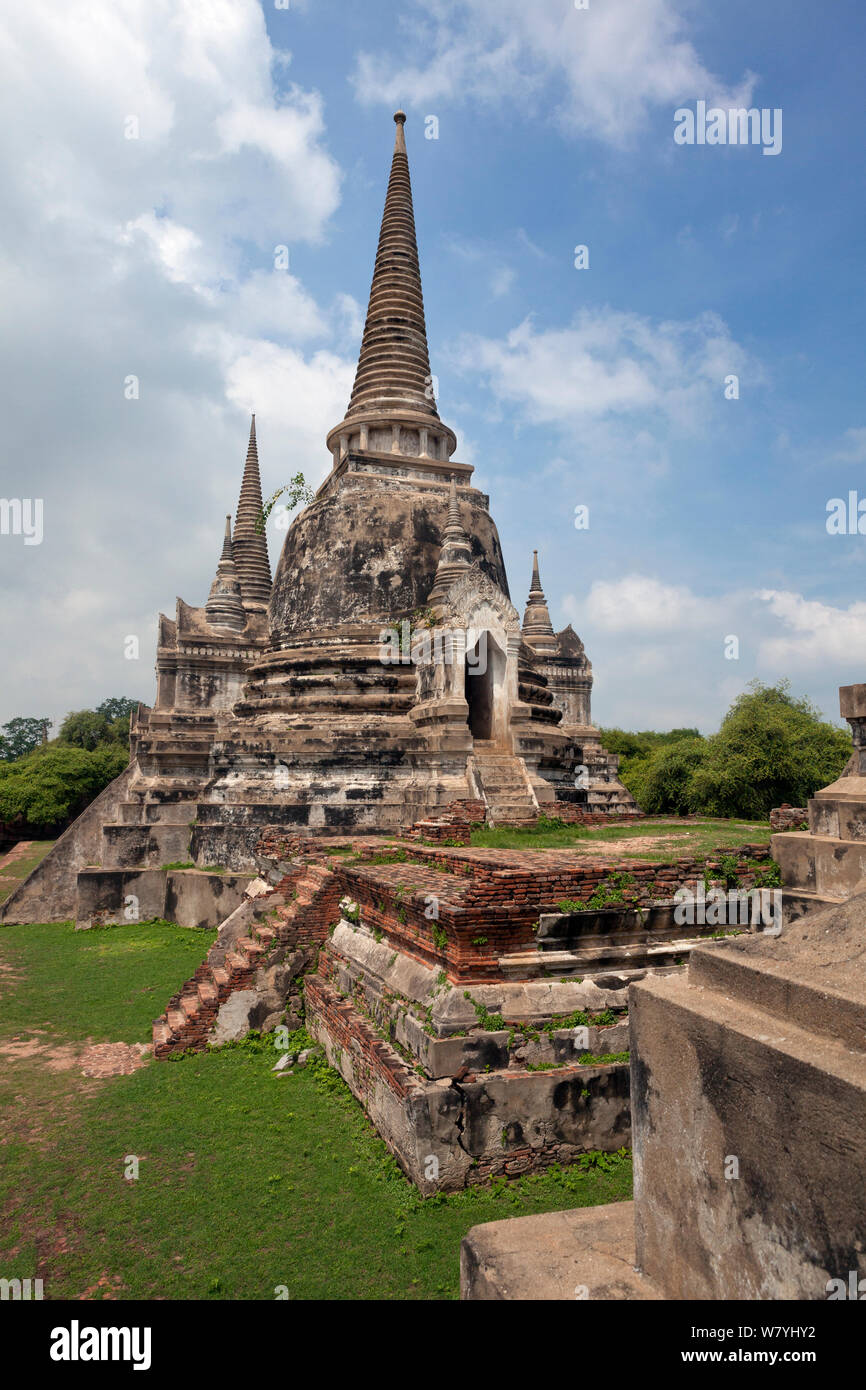 Wat Phra Samphet Tempel in Ayutthaya, Thailand, September 2014. Stockfoto