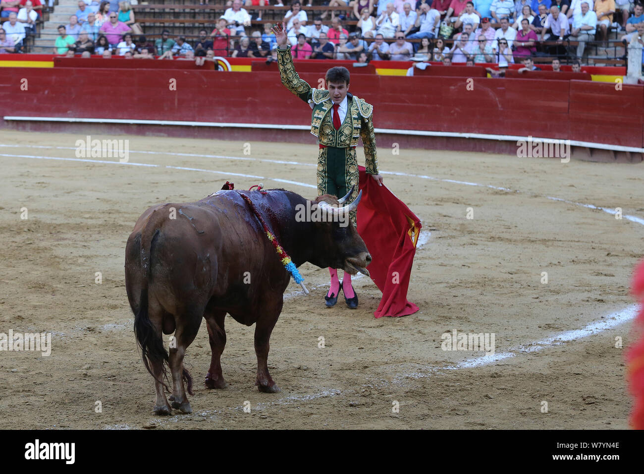 Stierkampf, Plaza de Toros, Valencia, Spanien. Juli 2014. Stockfoto