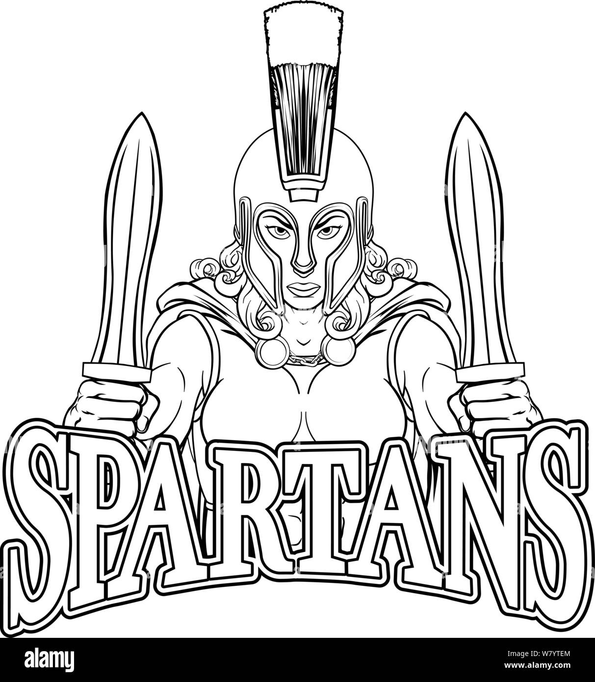 Spartan Trojan weiblichen Krieger Gladiator Frau Stock Vektor