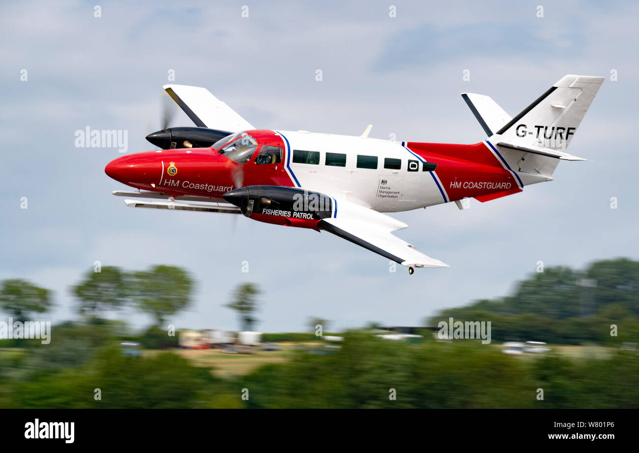 Küstenwache Reims Cessna F406 in Anwesenheit der RIAT 2019 Stockfoto