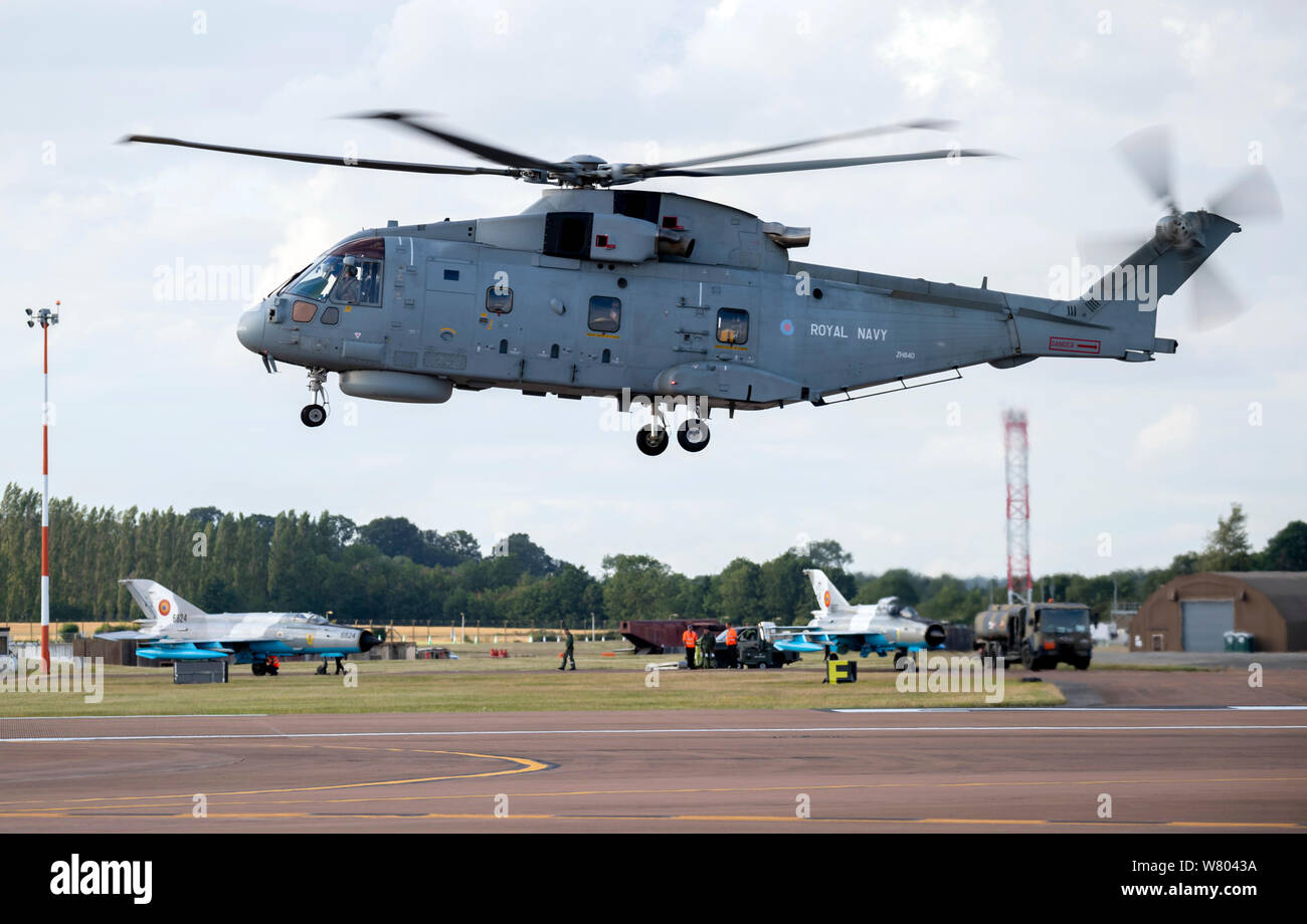 Royal Navy Merlin MK 2 Besuche der Royal International Air Tattoo 2019 Stockfoto