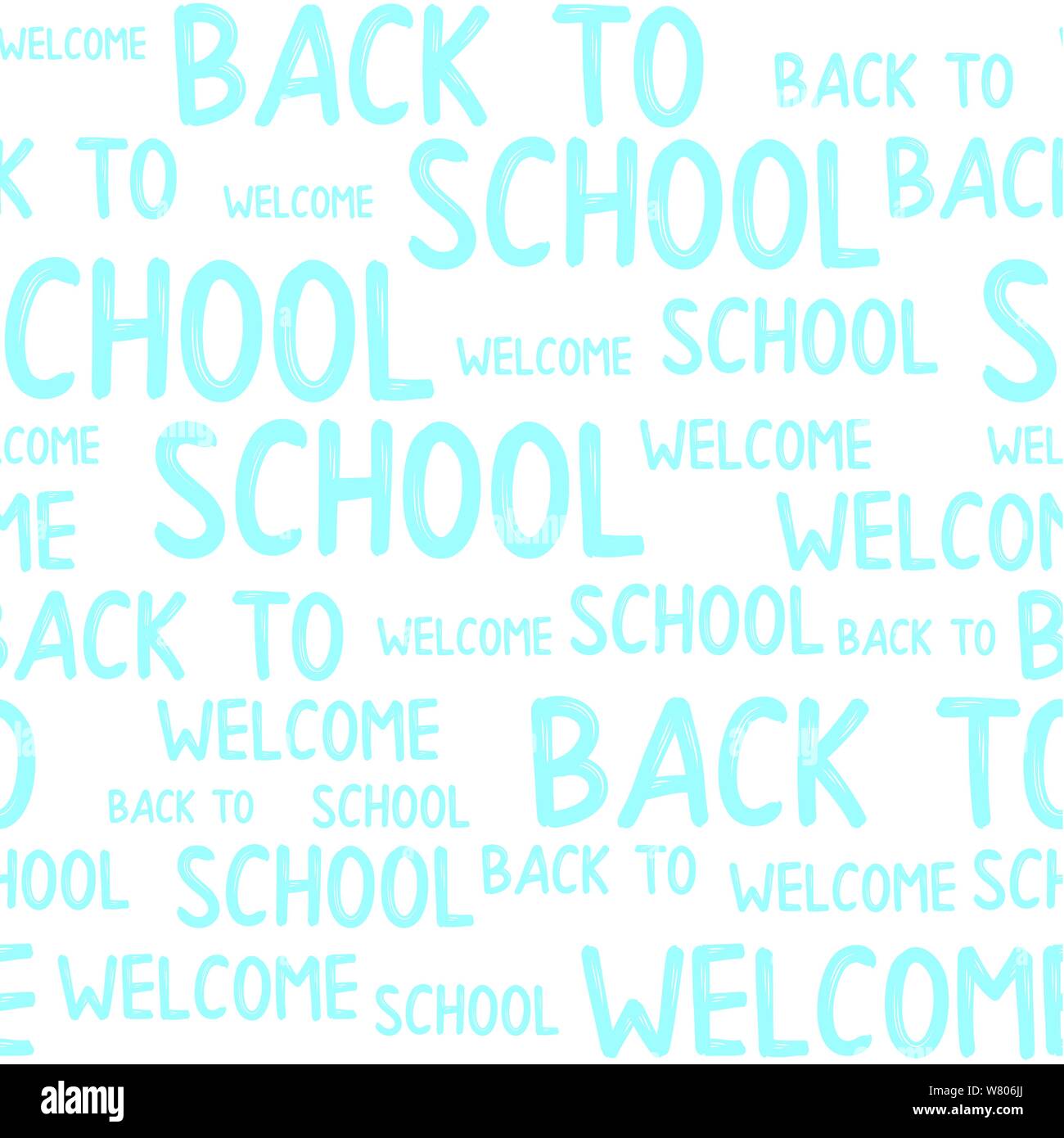 Willkommen zurück nahtlose Muster mit Word cloud Vektor in die Schule. Stock Vektor