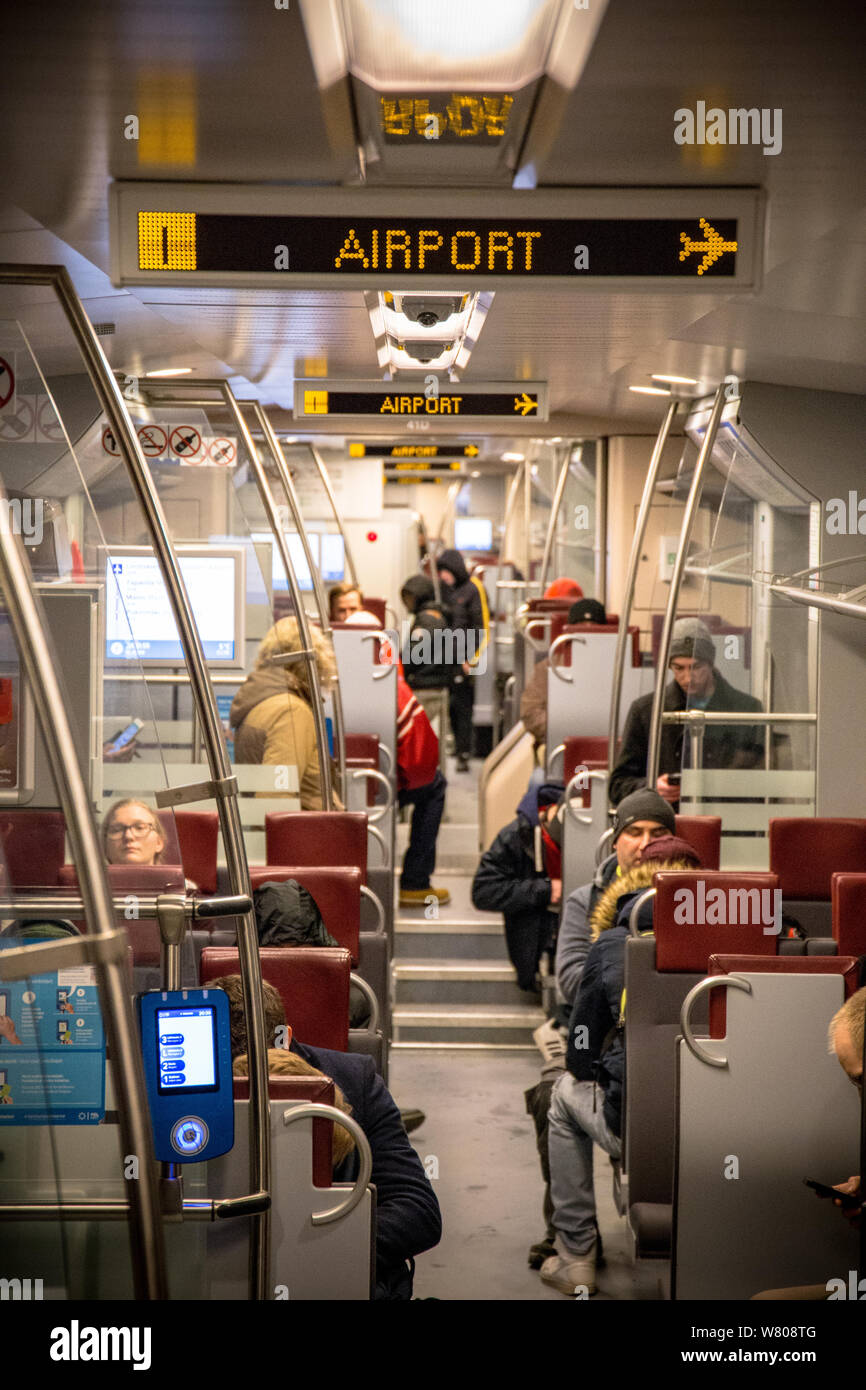Anmelden zug Ankündigung der nächsten Haltestelle Stockfoto