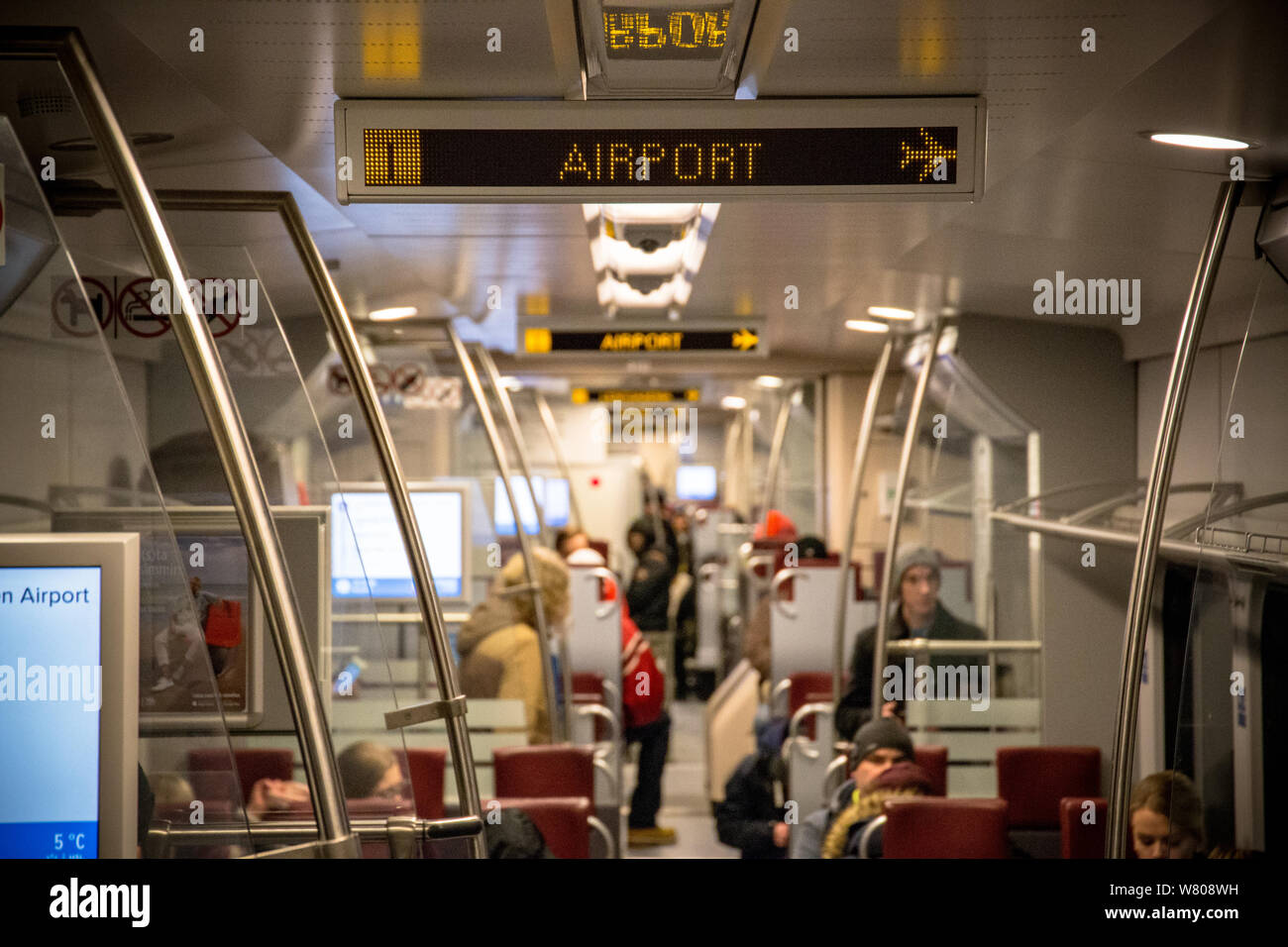 Anmelden zug Ankündigung der nächsten Haltestelle Stockfoto