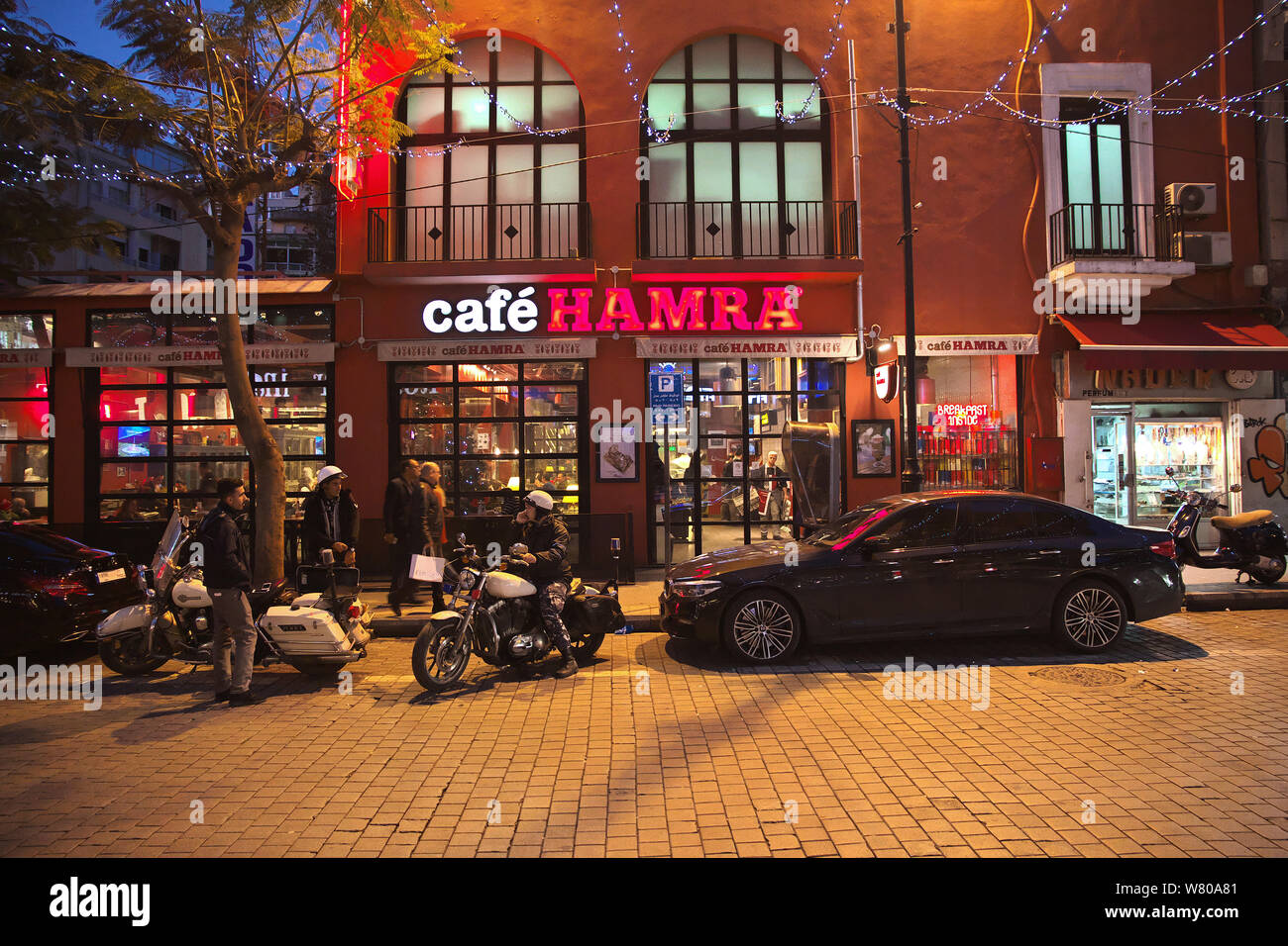 Beirut, Libanon - 06 Jan 2018. Nacht in Beirut, Libanon Stockfoto