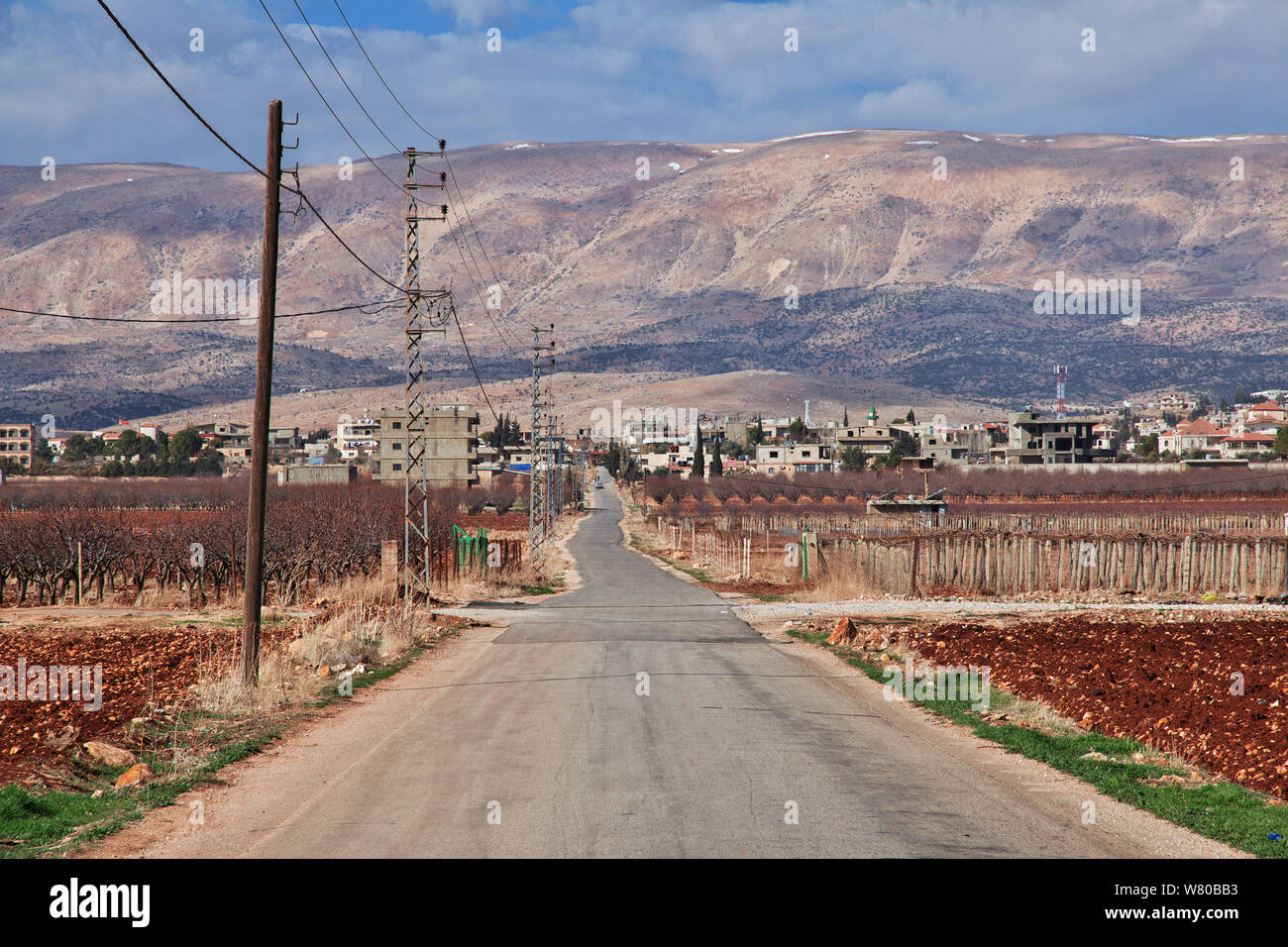Die Straße im Bekaa-tal im Libanon Stockfoto