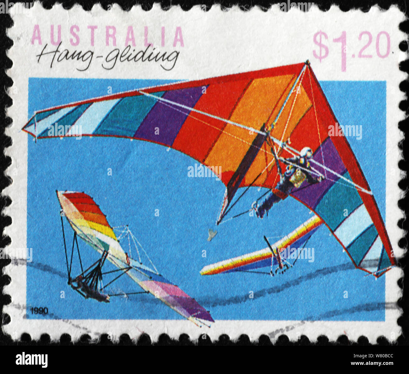 Hängegleiter auf australischen Briefmarke Stockfoto