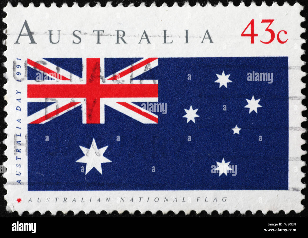 Australische Flagge auf Briefmarke Stockfoto