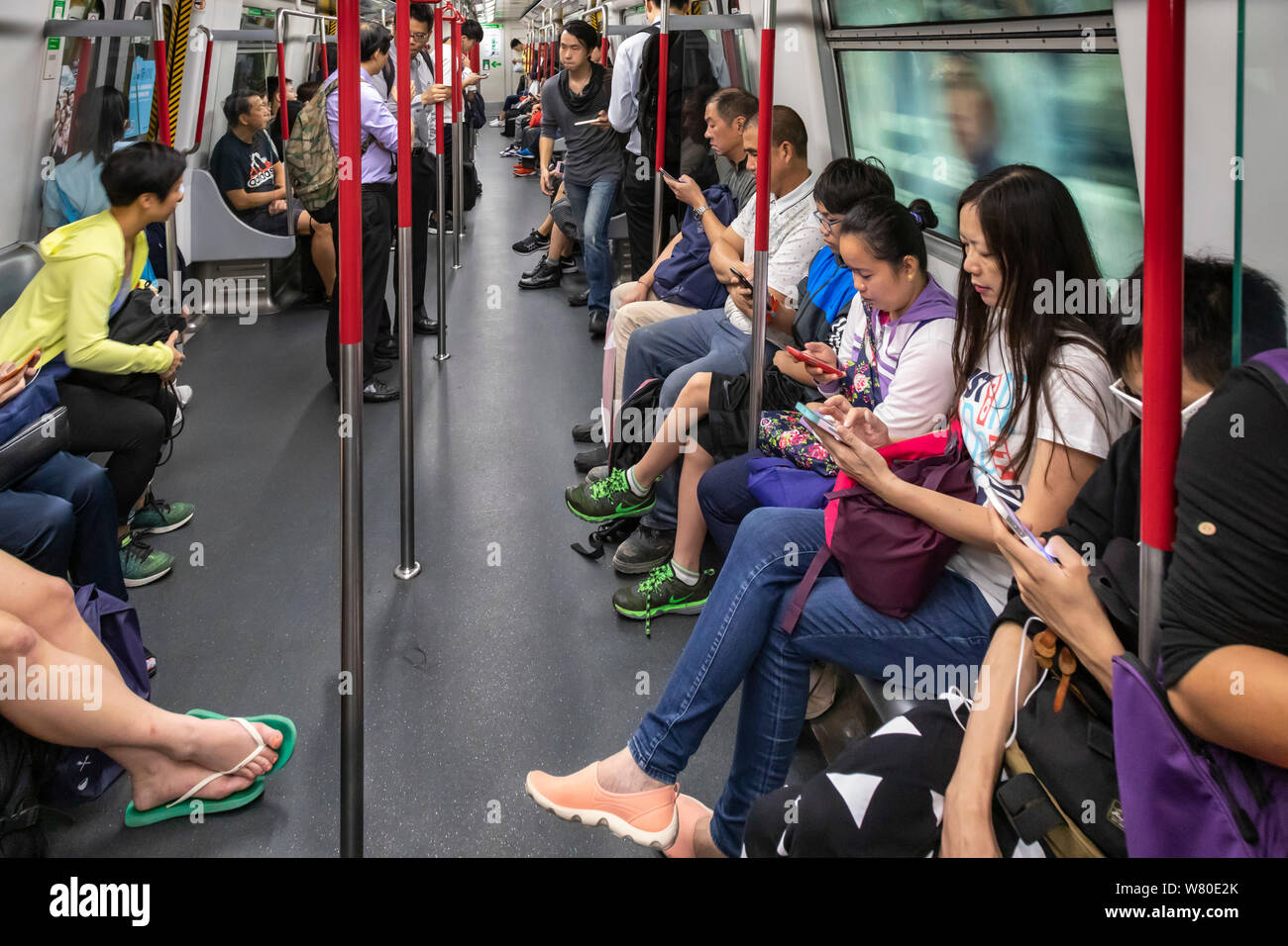 MRT U-Bahn Passagiere, Hong Kong, SAR, China Stockfoto