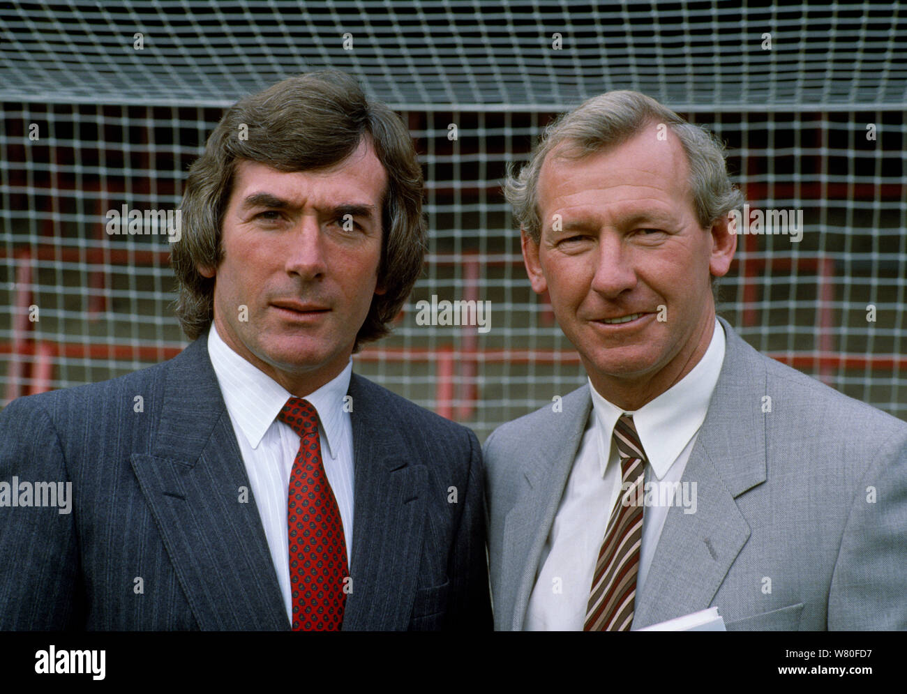 Ehemalige Arsenal Torhüter Pat Jennings und Bob Wilson Stockfoto