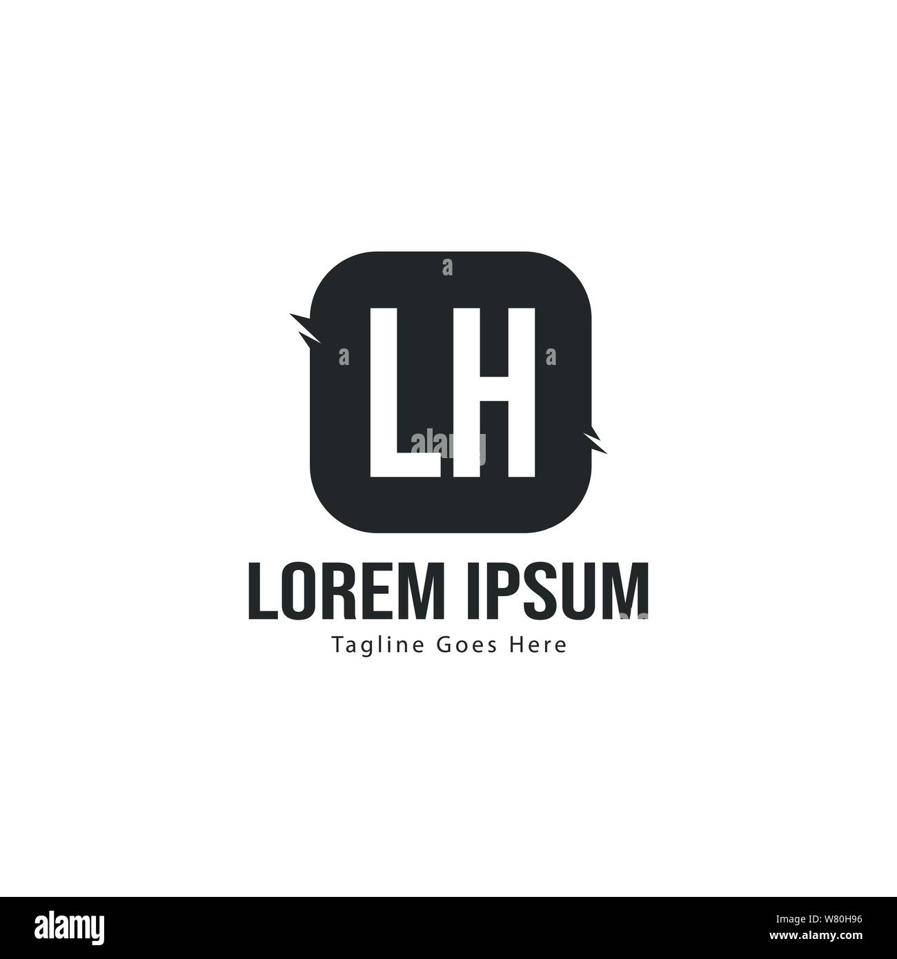 Erste LH logo Vorlage mit modernen Rahmen. Minimalistische LH schreiben logo Vector Illustration Design Stock Vektor