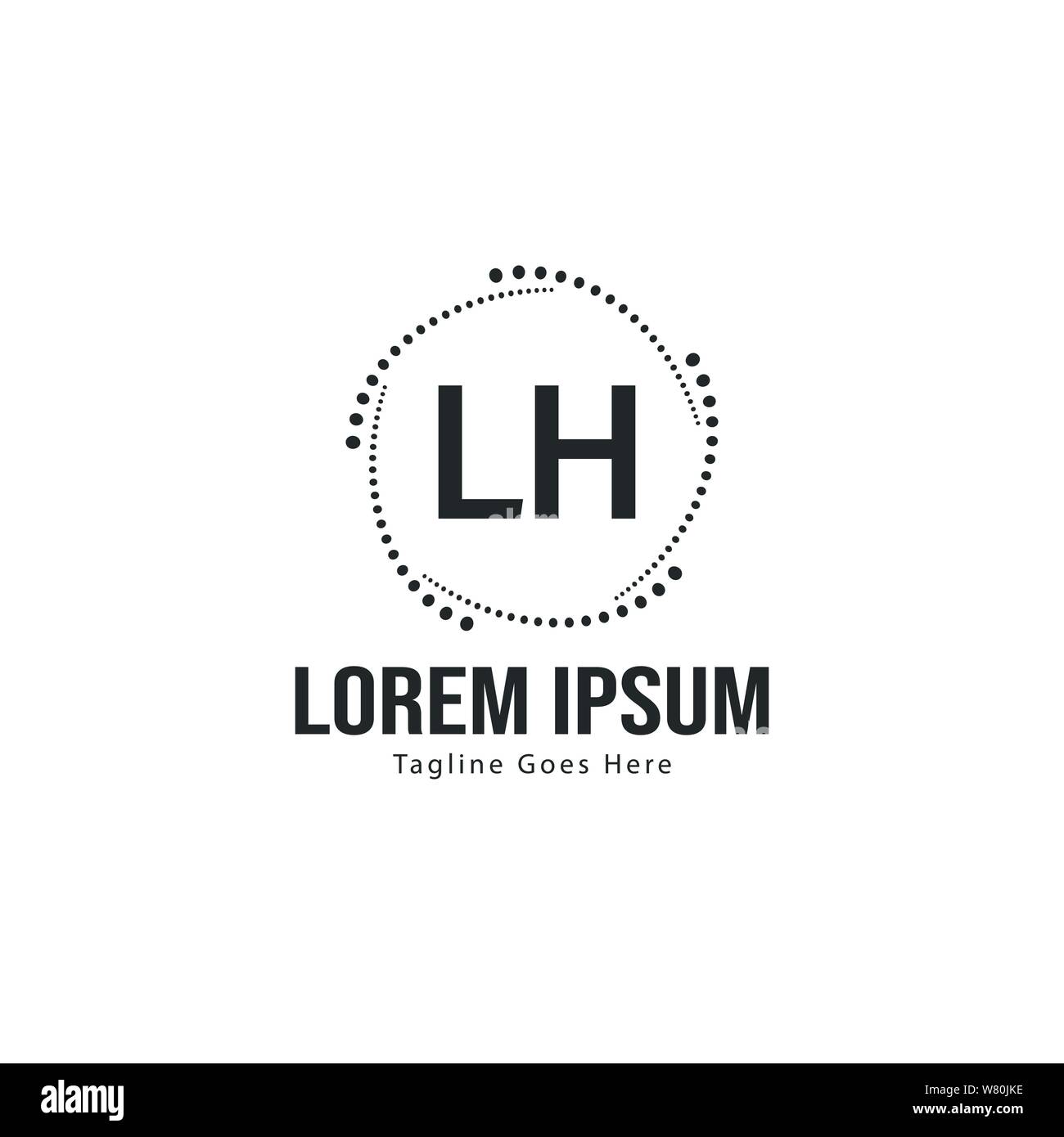 Erste LH logo Vorlage mit modernen Rahmen. Minimalistische LH schreiben logo Vector Illustration Design Stock Vektor