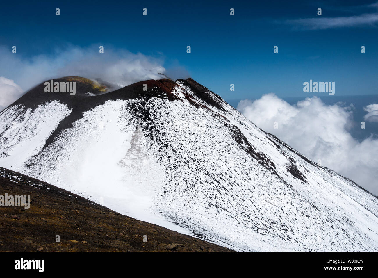 Die schöne Vulkan Ätna von Rauch in Sizilien, Italien. Stockfoto