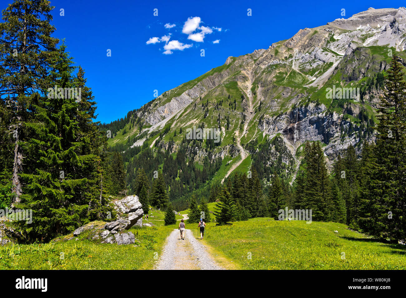 Wandern im Tal Iffigtal, Naturschutzgebiet Gelten-Iffigen, Lenk, Schweiz  Stockfotografie - Alamy