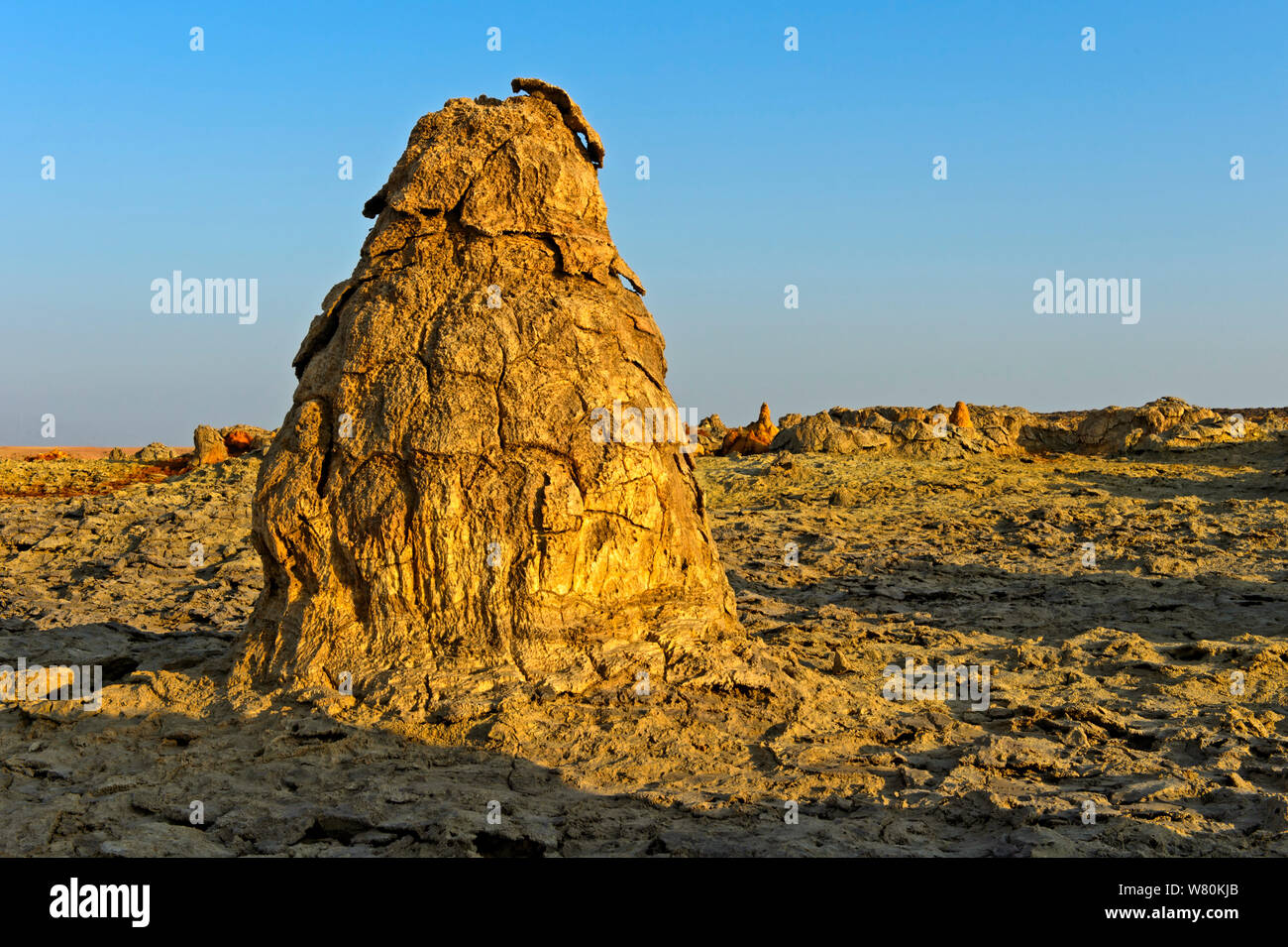 Reliquie geothermie Mounds, geothermische Feld von Dallol, Danakil Depression, Afar Dreieck, Äthiopien Stockfoto