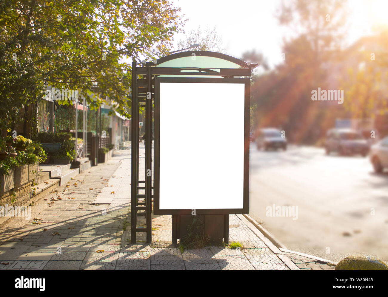 Bushaltestelle leere Rahmen Billboard in Istanbul Stockfoto