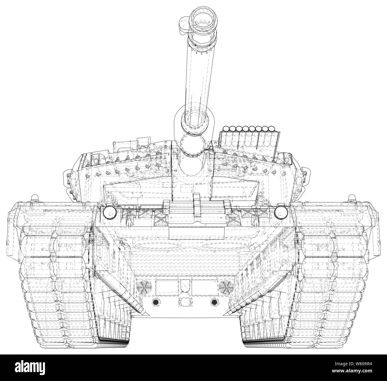 Militärische Maschine technische wire-frame. EPS 10-Format. Vektor erstellt von 3d Stock Vektor