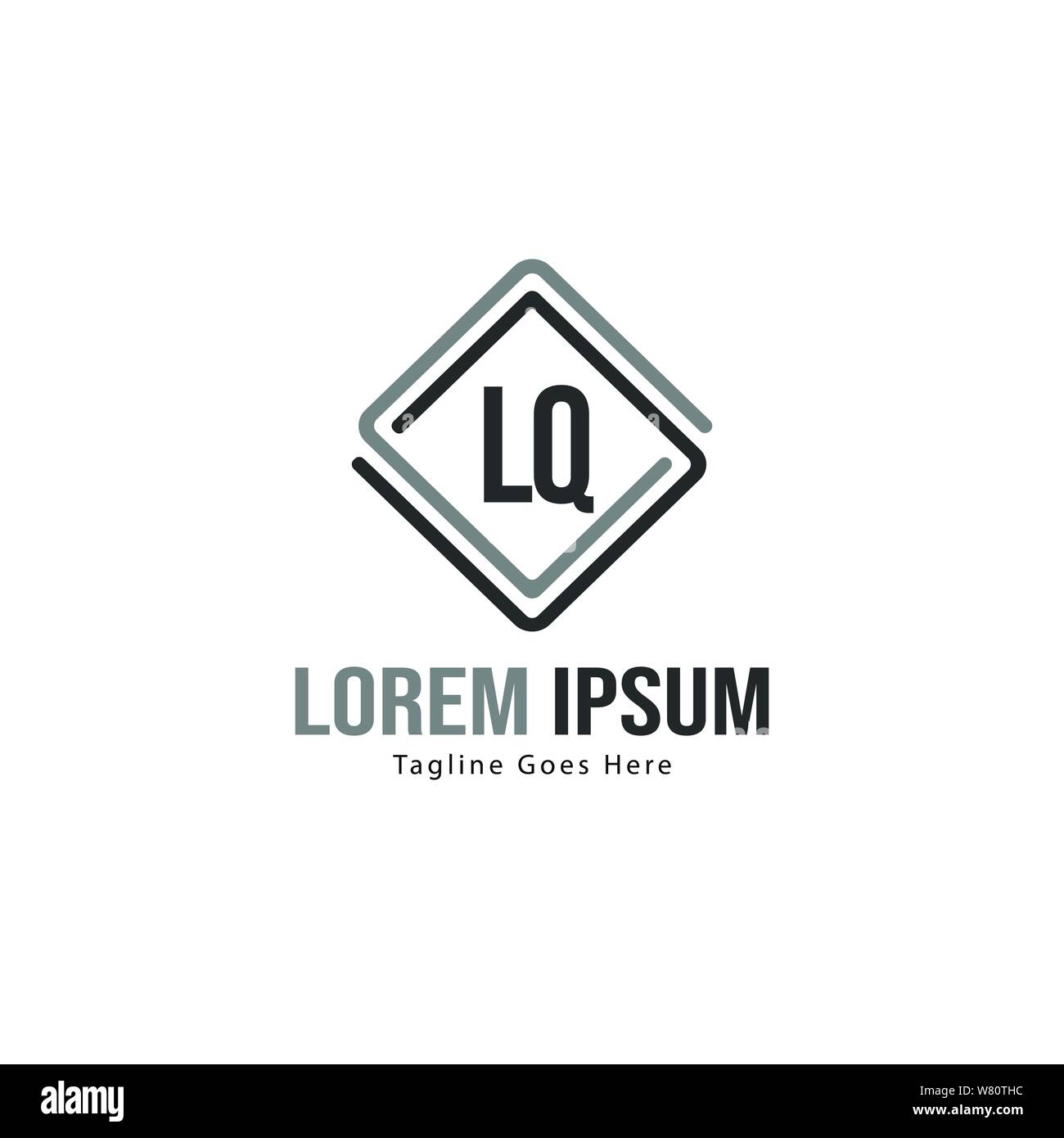Erste LQ logo Vorlage mit modernen Rahmen. Minimalistische Buchstaben LQ logo Vector Illustration Design Stock Vektor