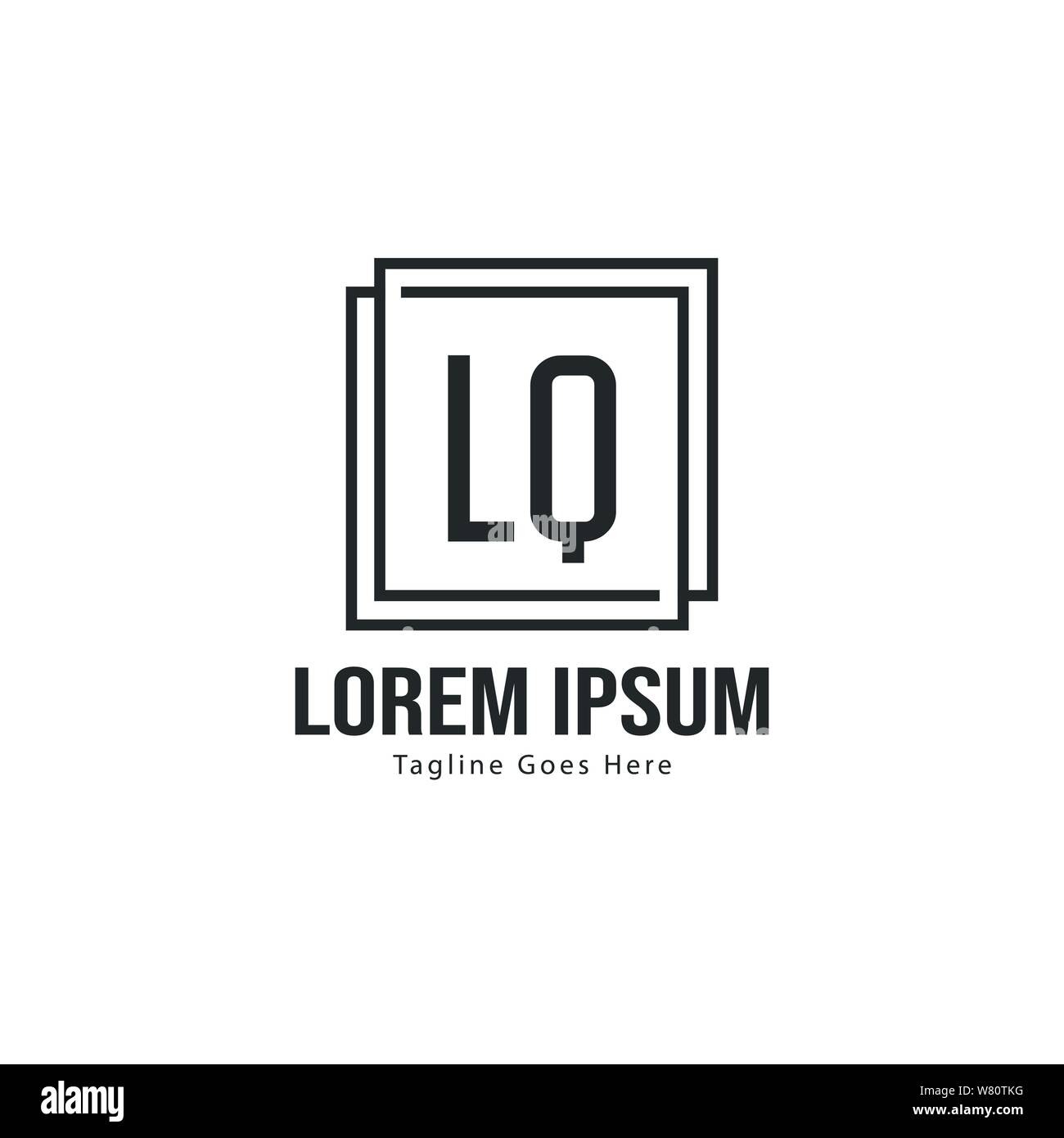 Erste LQ logo Vorlage mit modernen Rahmen. Minimalistische Buchstaben LQ logo Vector Illustration Design Stock Vektor