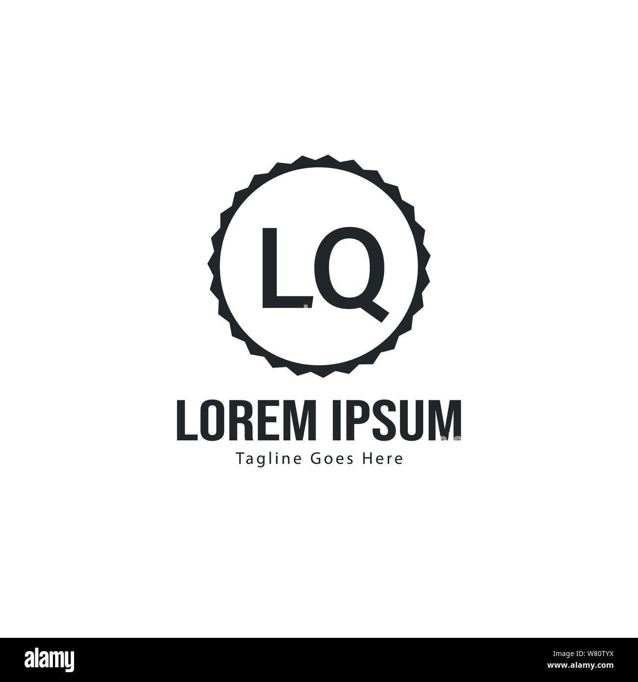 Erste LQ logo Vorlage mit modernen Rahmen. Minimalistische Buchstaben LQ logo Vector Illustration Design Stock Vektor