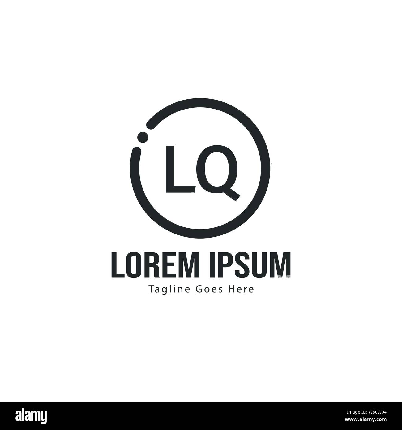 Erste LQ logo Vorlage mit modernen Rahmen. Minimalistische Buchstaben LQ logo Vector Illustration Design Stock Vektor