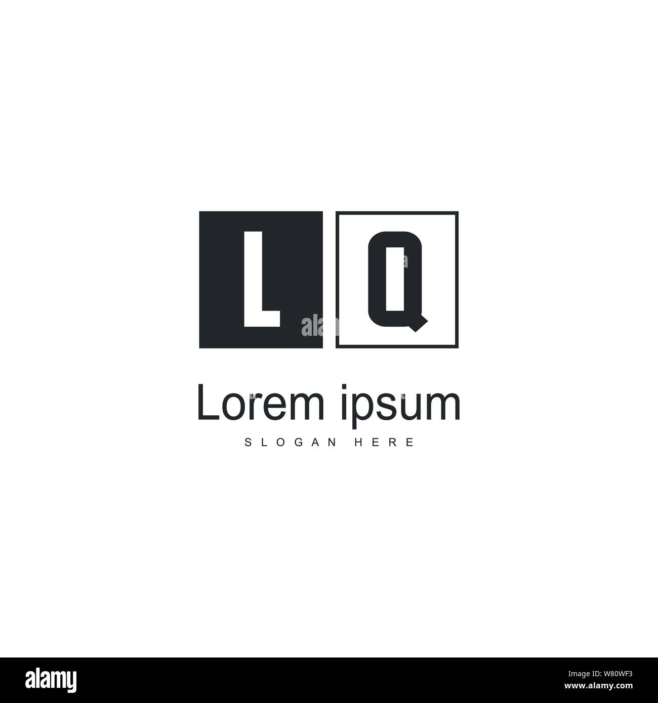 Erste LQ logo Vorlage mit modernen Rahmen. Minimalistische Buchstaben LQ logo Vector Illustration Design Stock Vektor
