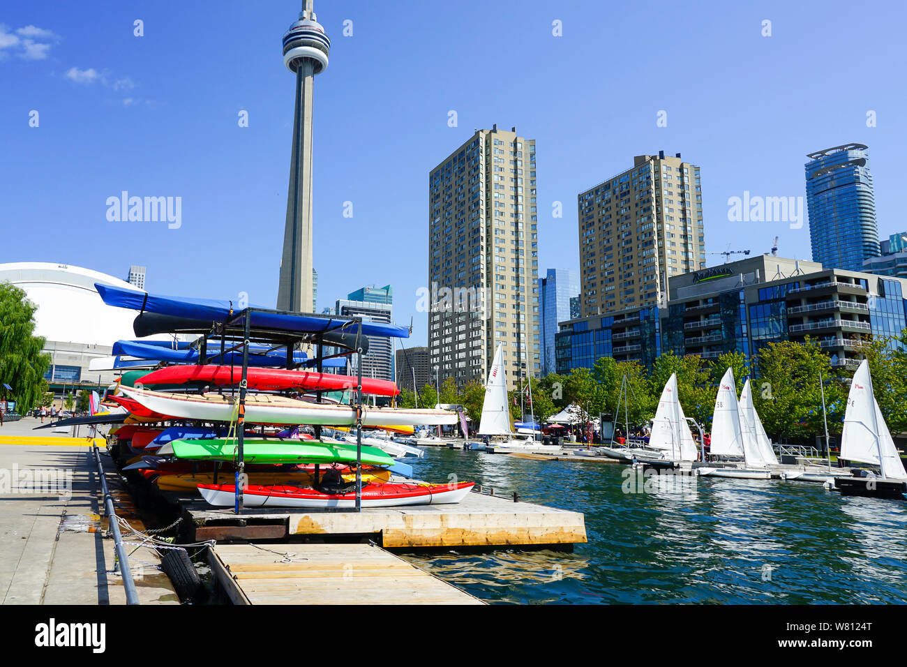 Toronto Hafen - vorne oder Harbourfront in Ontario, Kanada, im Sommer ein tolles Reiseziel. Stockfoto