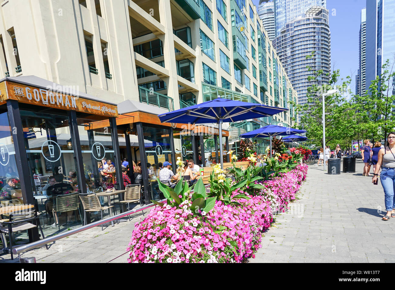 Toronto Hafen - vorne oder Harbourfront in Ontario, Kanada, im Sommer ein tolles Reiseziel. Stockfoto