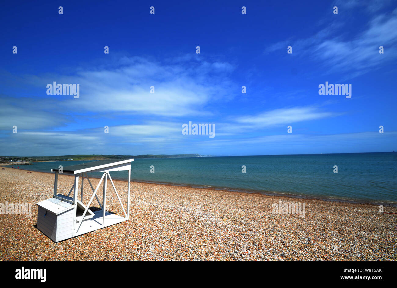 Weymouth Beach an einem schönen Sommertag, Dorset, Großbritannien Stockfoto