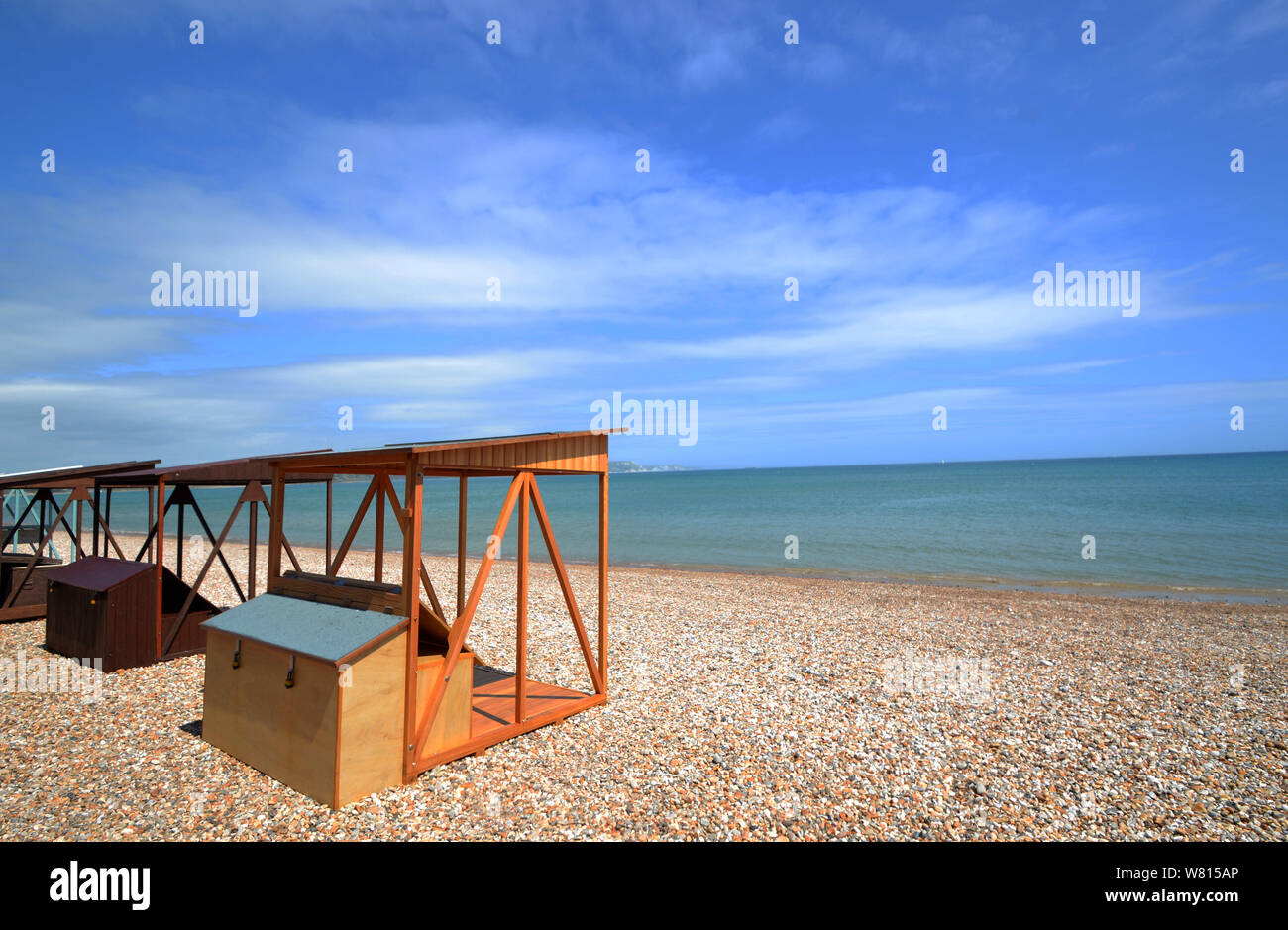 Tag Sommer am Strand von Weymouth, Dorset, Großbritannien Stockfoto