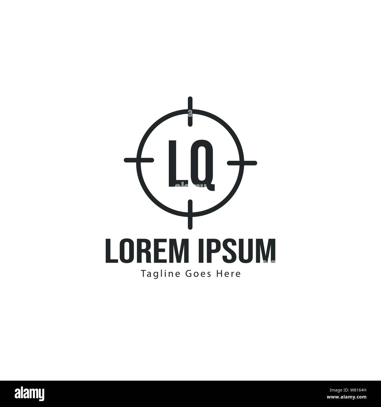 Erste LQ logo Vorlage mit modernen Rahmen. Minimalistische Buchstaben LQ logo Vector Illustration Design Stock Vektor