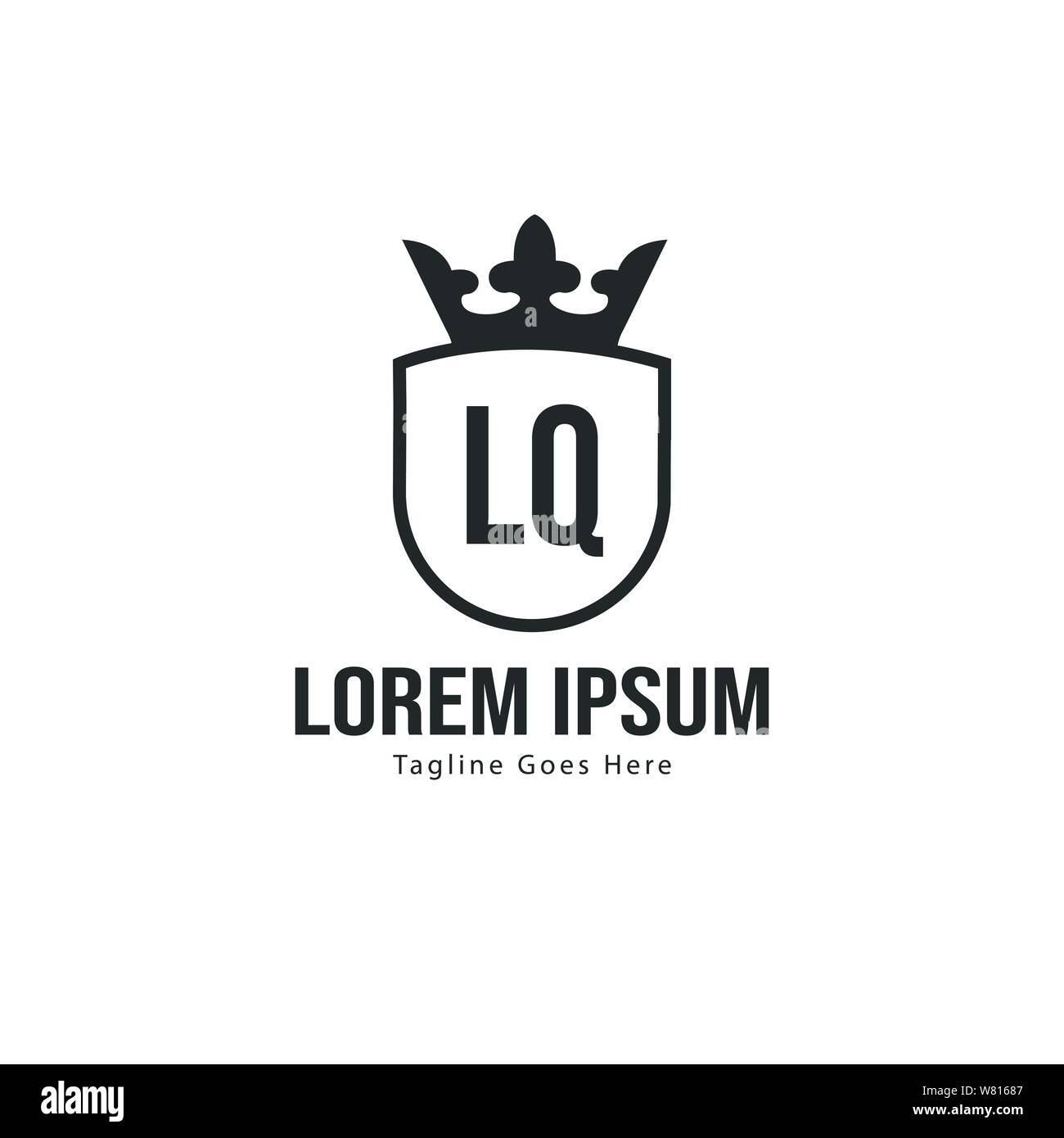 Erste LQ logo Vorlage mit modernen Rahmen. Minimalistische Buchstaben LQ logo Vector Illustration Design Stock Vektor