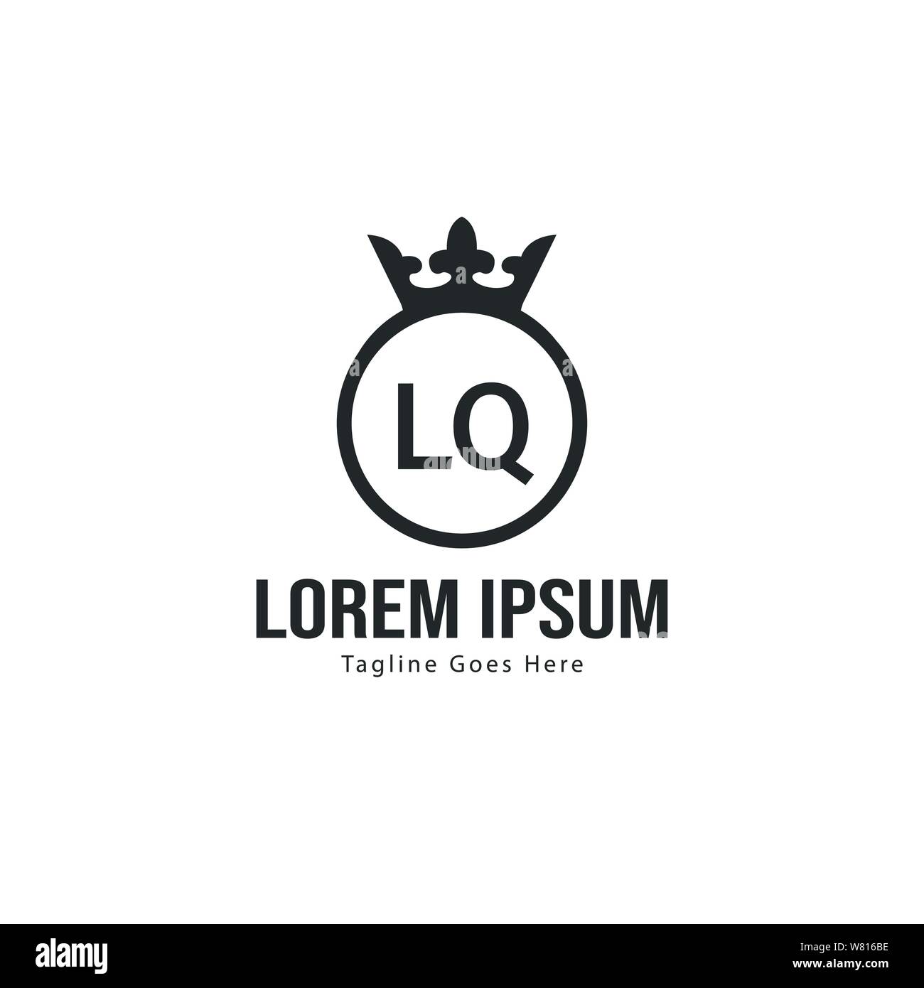 Erste LQ logo Vorlage mit modernen Rahmen. Minimalistische Buchstaben LQ logo Vector Illustration Design Stock Vektor