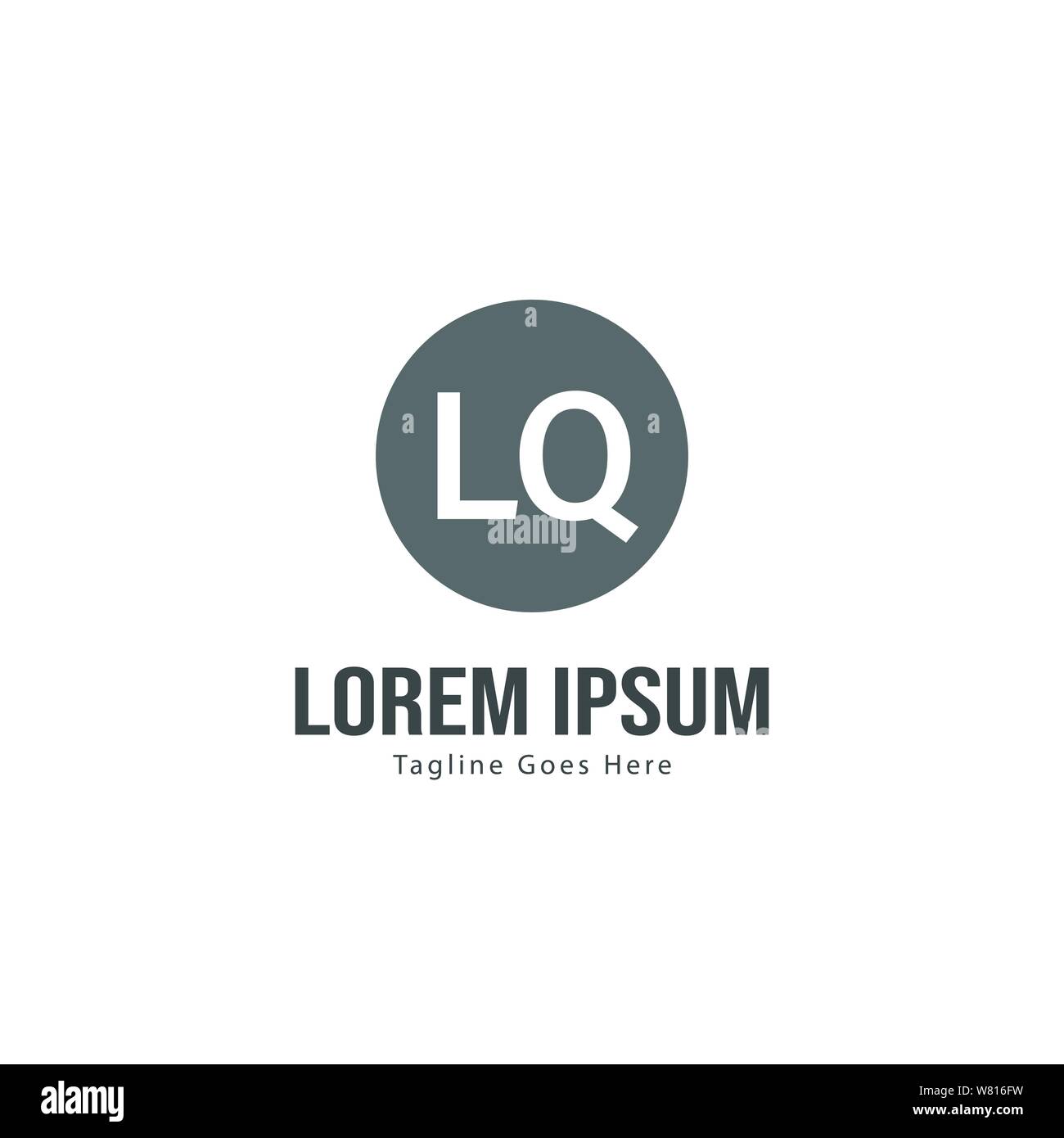 Erste LQ logo Vorlage mit modernen Rahmen. Minimalistische Buchstaben LQ logo Vector Illustration Design Stock Vektor