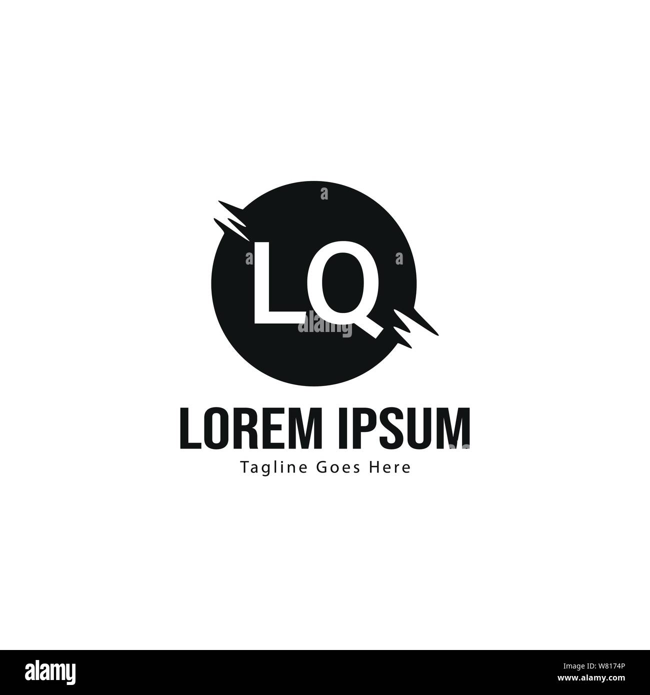 Erste LQ logo Vorlage mit modernen Rahmen. Minimalistische Buchstaben LQ logo Vector Illustration Design Stock Vektor