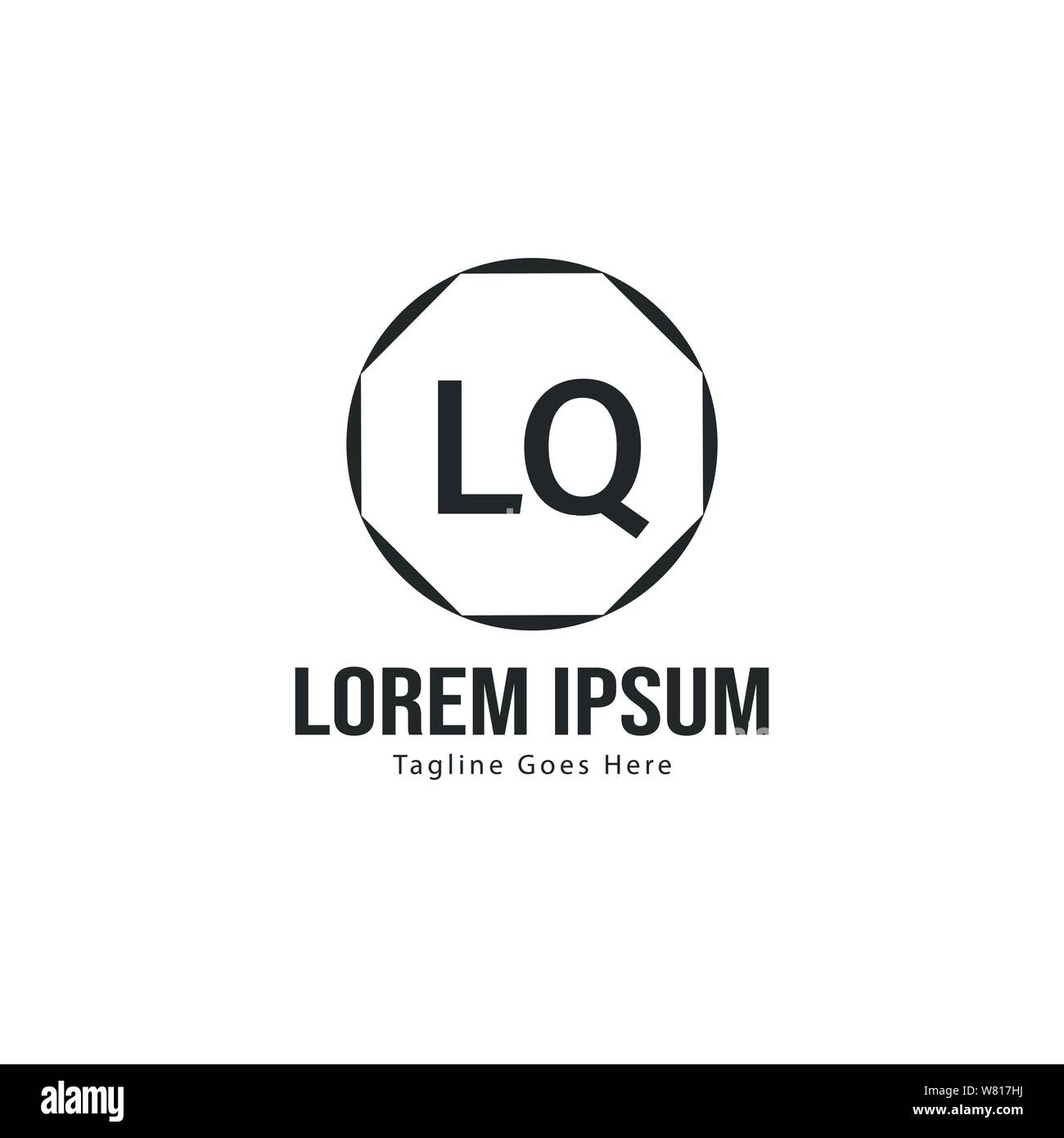 Erste LQ logo Vorlage mit modernen Rahmen. Minimalistische Buchstaben LQ logo Vector Illustration Design Stock Vektor