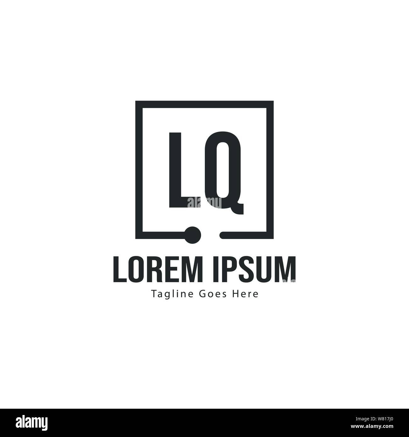 Erste LQ logo Vorlage mit modernen Rahmen. Minimalistische Buchstaben LQ logo Vector Illustration Design Stock Vektor
