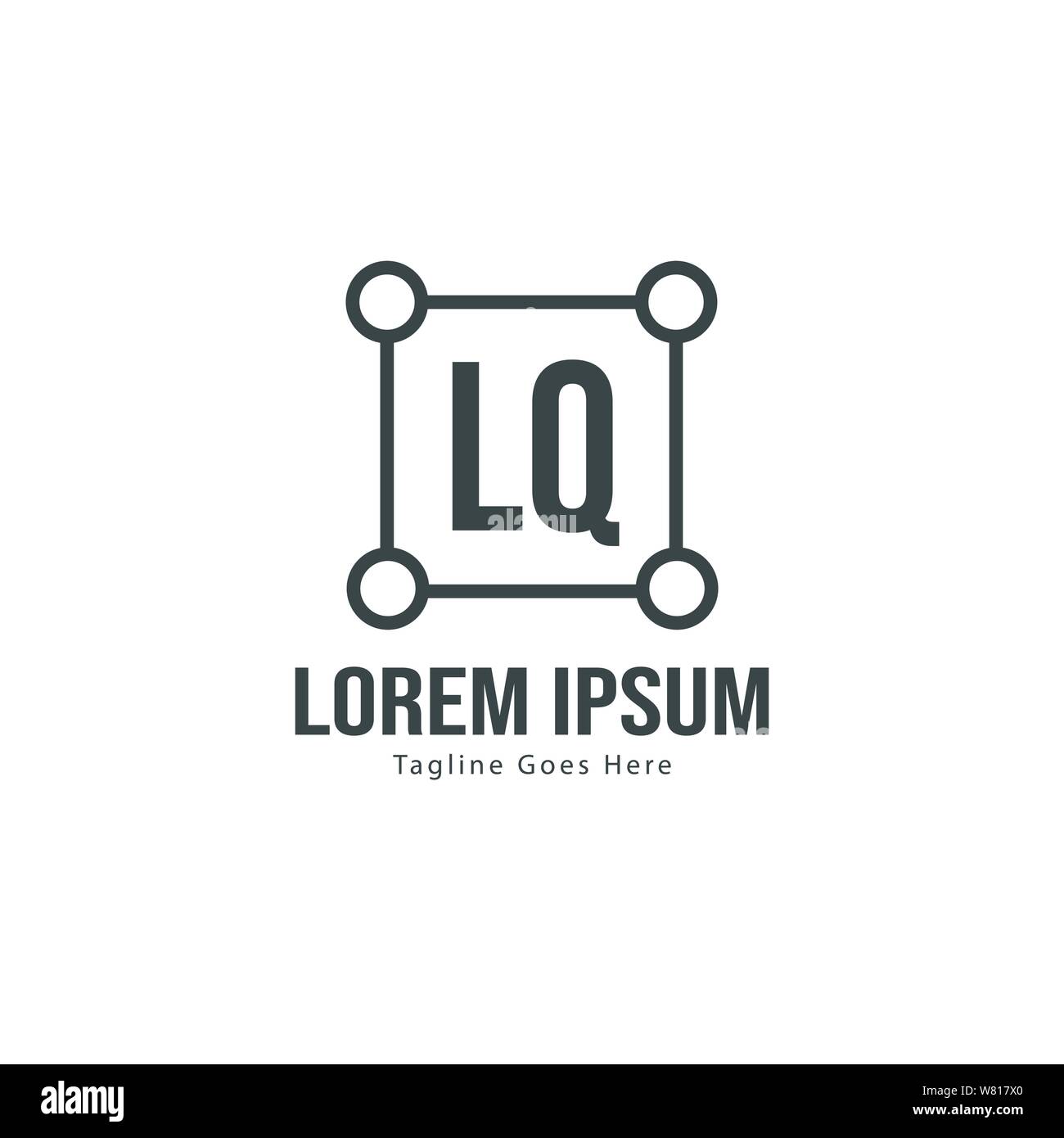 Erste LQ logo Vorlage mit modernen Rahmen. Minimalistische Buchstaben LQ logo Vector Illustration Design Stock Vektor