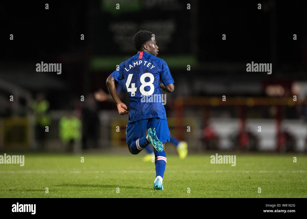 Tariq Lamptey von Chelsea U21 während der Leasing.com Trophäe group Phase Match zwischen Swindon Town und Chelsea U21 in der Grafschaft Boden, Swindon, E Stockfoto