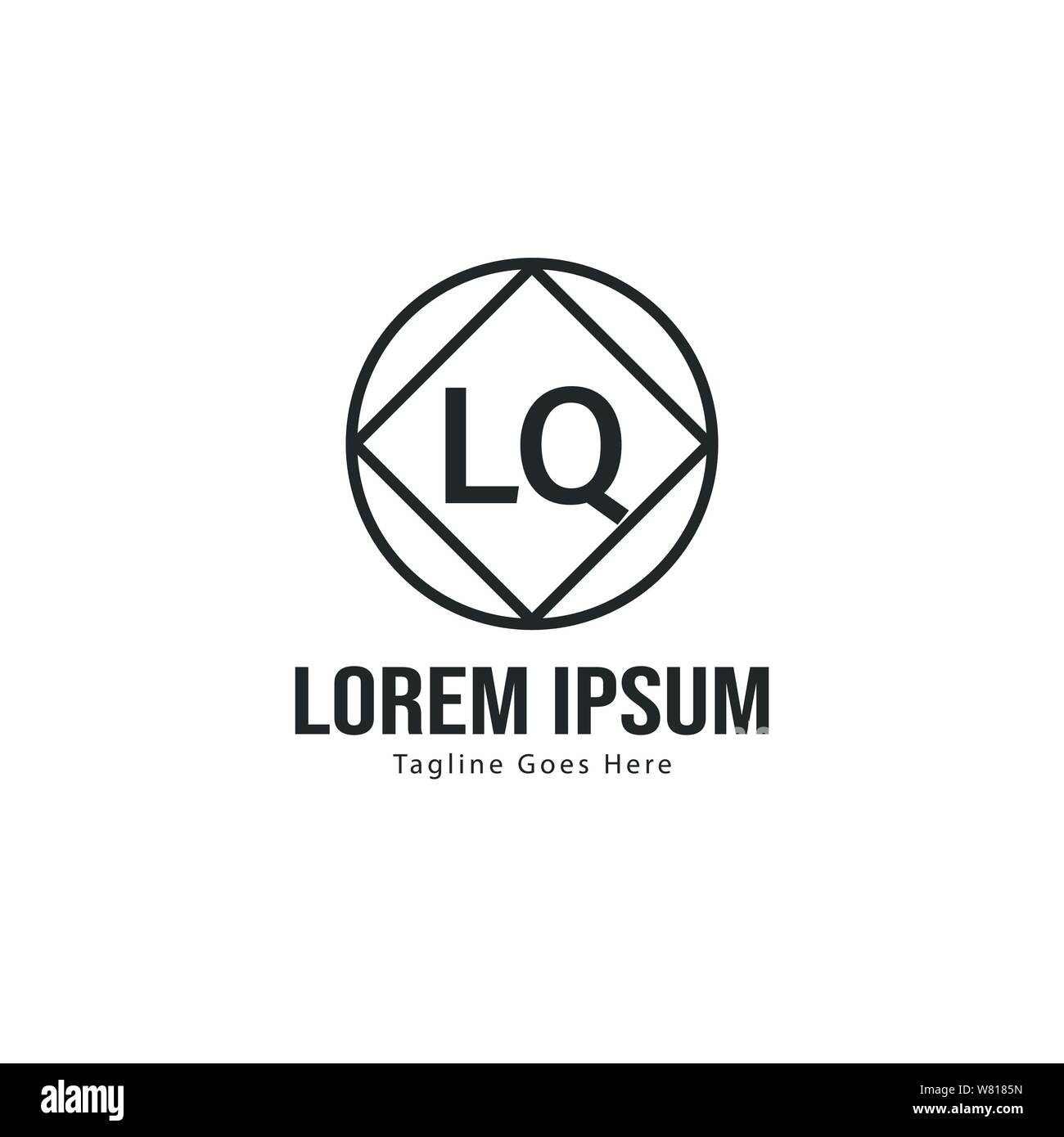 Erste LQ logo Vorlage mit modernen Rahmen. Minimalistische Buchstaben LQ logo Vector Illustration Design Stock Vektor