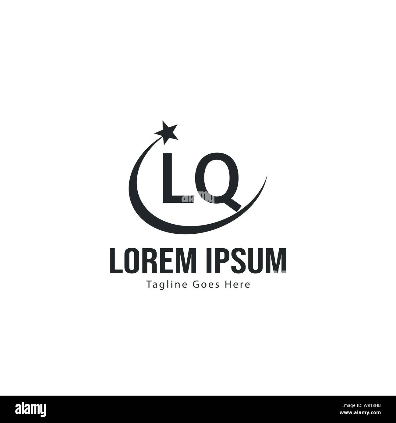 Erste LQ logo Vorlage mit modernen Rahmen. Minimalistische Buchstaben LQ logo Vector Illustration Design Stock Vektor