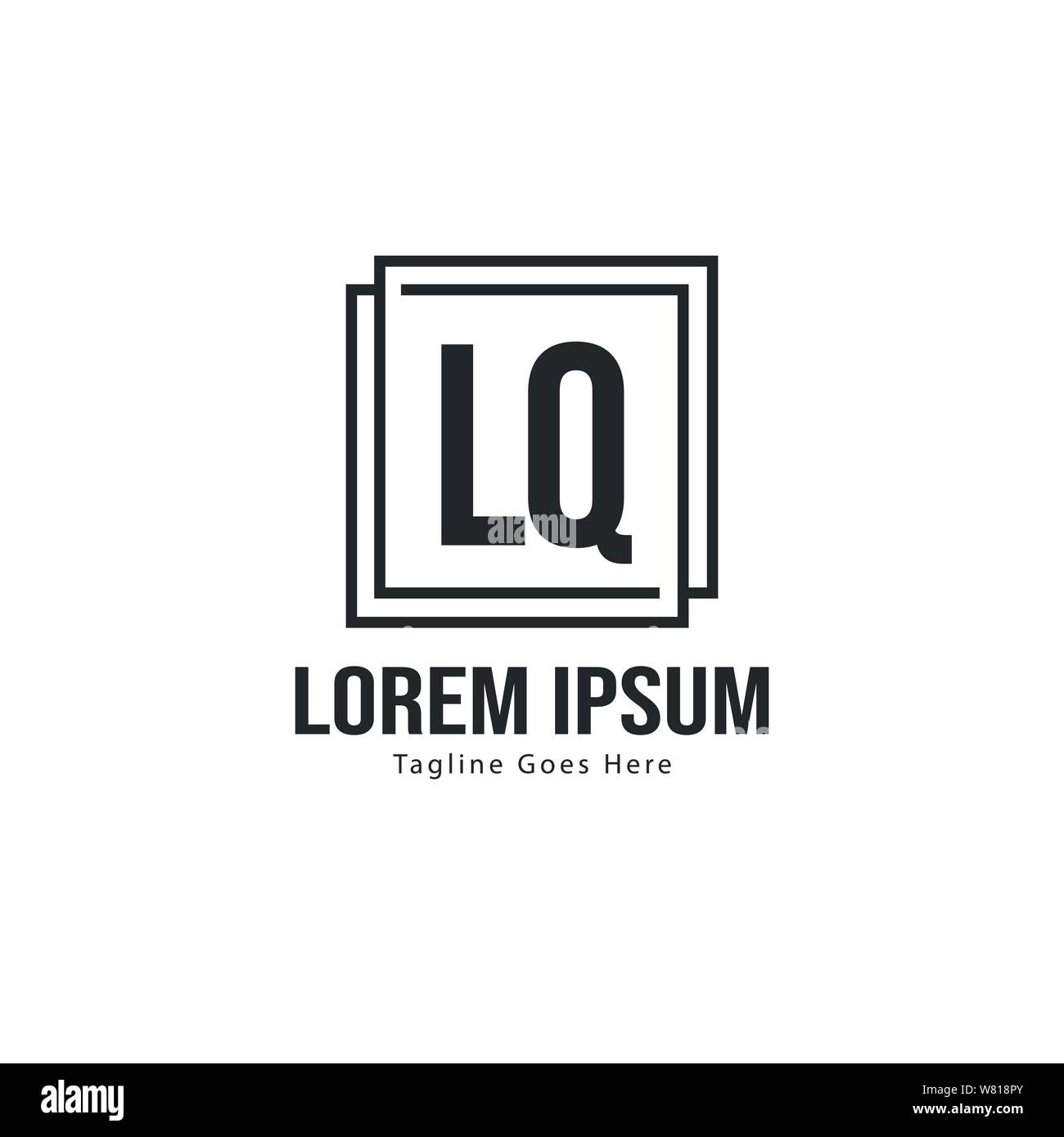 Erste LQ logo Vorlage mit modernen Rahmen. Minimalistische Buchstaben LQ logo Vector Illustration Design Stock Vektor