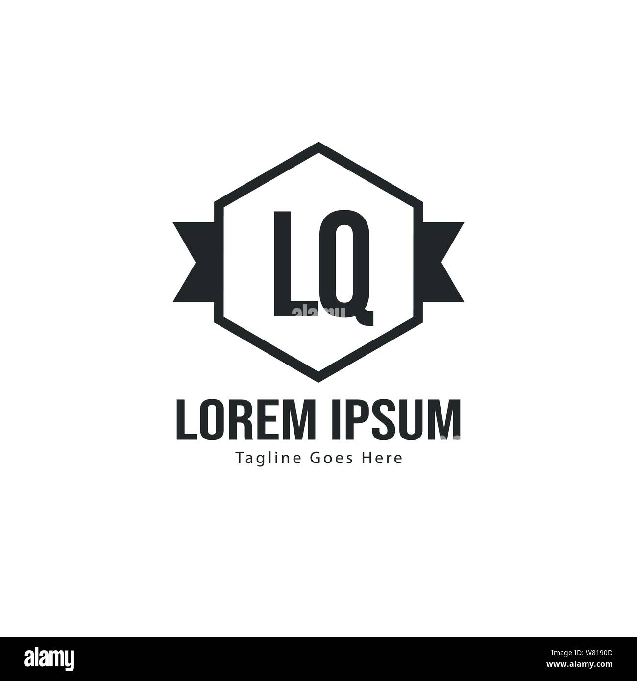 Erste LQ logo Vorlage mit modernen Rahmen. Minimalistische Buchstaben LQ logo Vector Illustration Design Stock Vektor