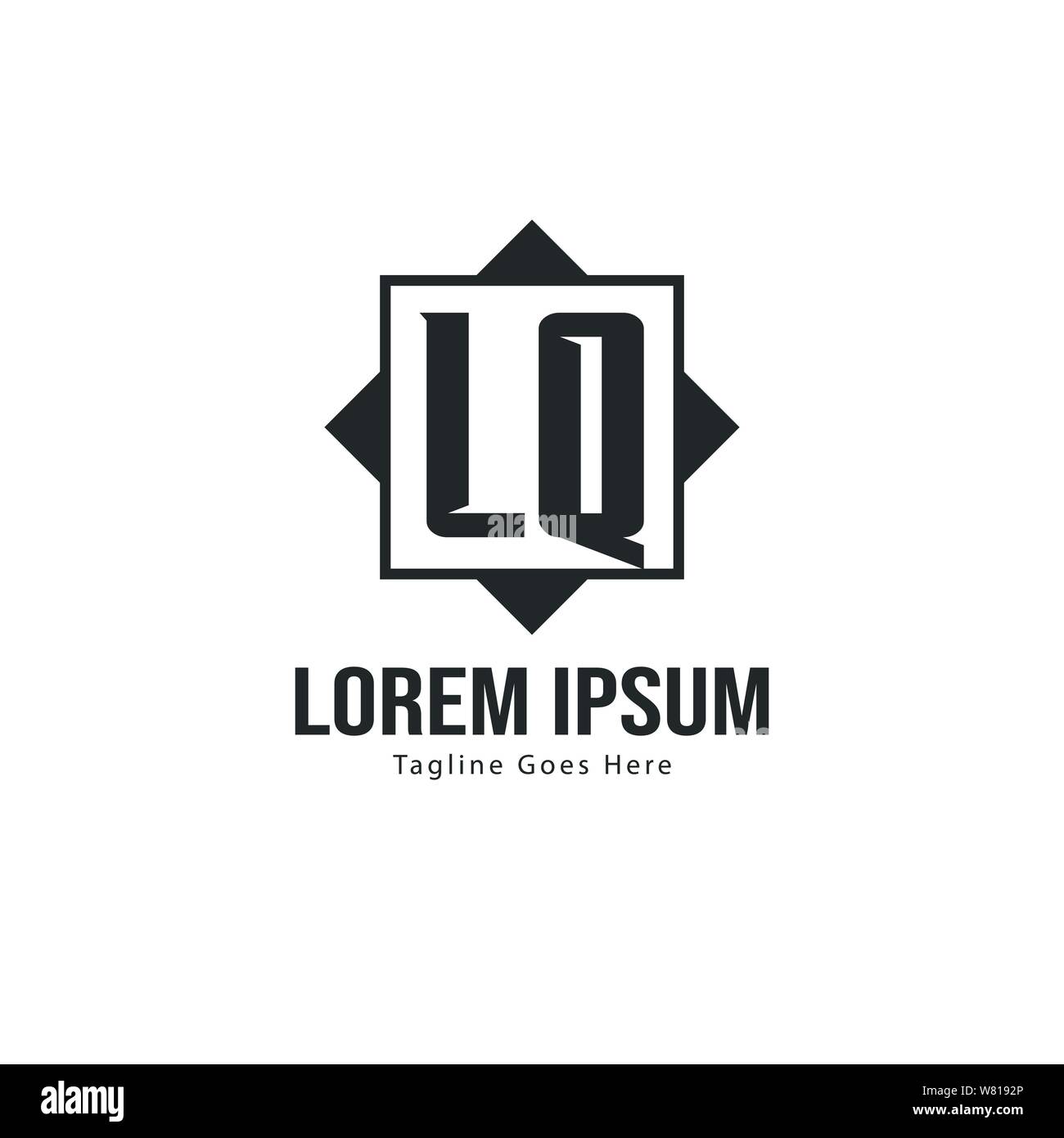 Erste LQ logo Vorlage mit modernen Rahmen. Minimalistische Buchstaben LQ logo Vector Illustration Design Stock Vektor
