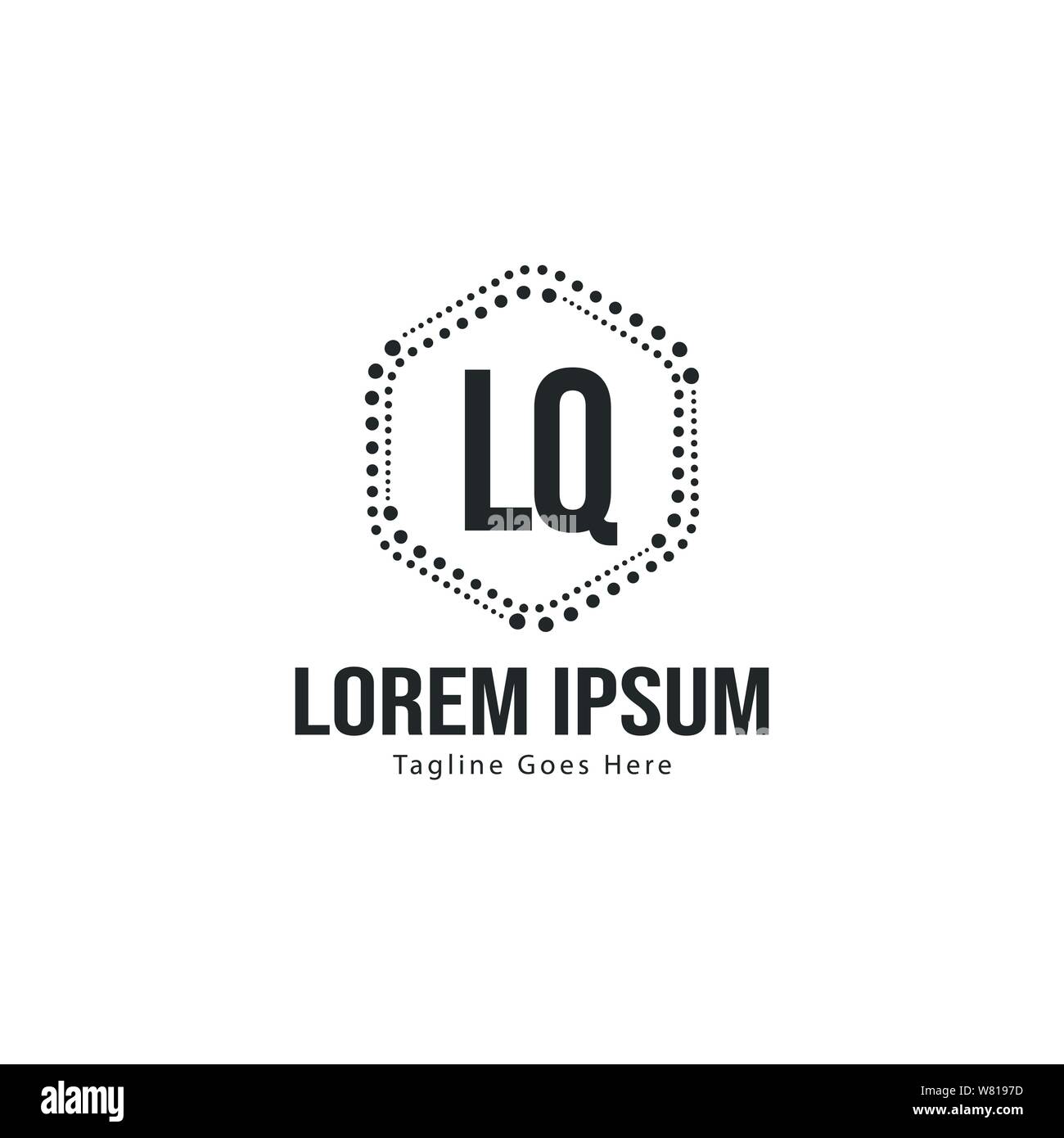 Erste LQ logo Vorlage mit modernen Rahmen. Minimalistische Buchstaben LQ logo Vector Illustration Design Stock Vektor