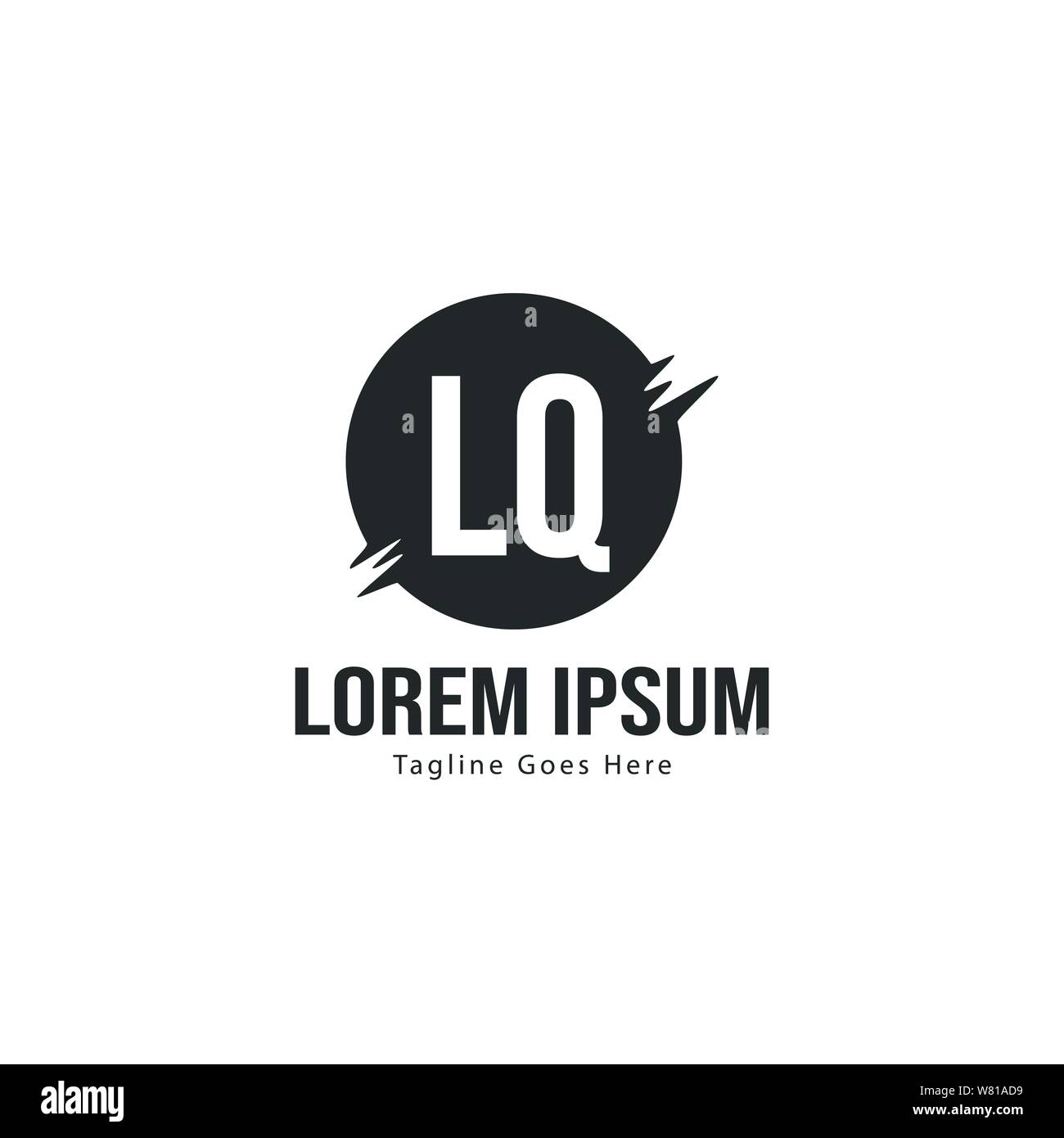 Erste LQ logo Vorlage mit modernen Rahmen. Minimalistische Buchstaben LQ logo Vector Illustration Design Stock Vektor