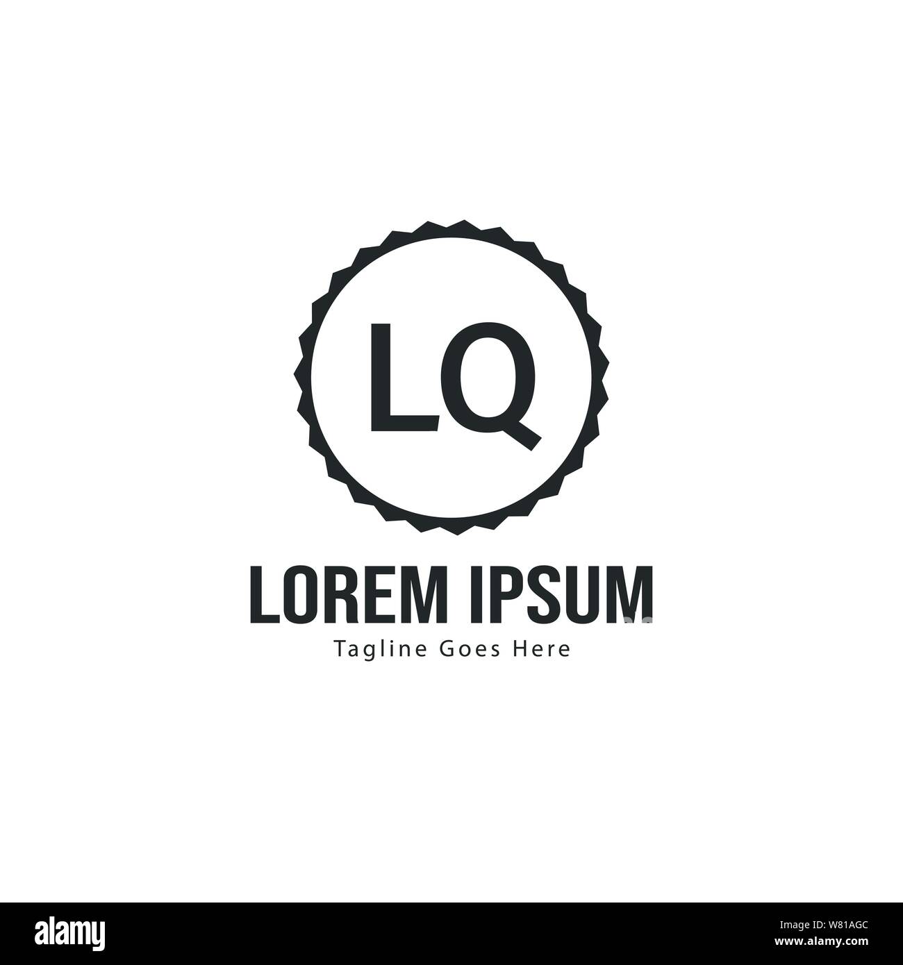 Erste LQ logo Vorlage mit modernen Rahmen. Minimalistische Buchstaben LQ logo Vector Illustration Design Stock Vektor