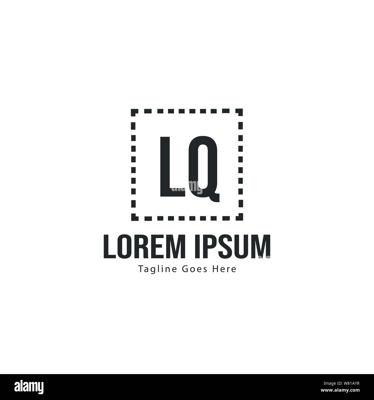 Erste LQ logo Vorlage mit modernen Rahmen. Minimalistische Buchstaben LQ logo Vector Illustration Design Stock Vektor